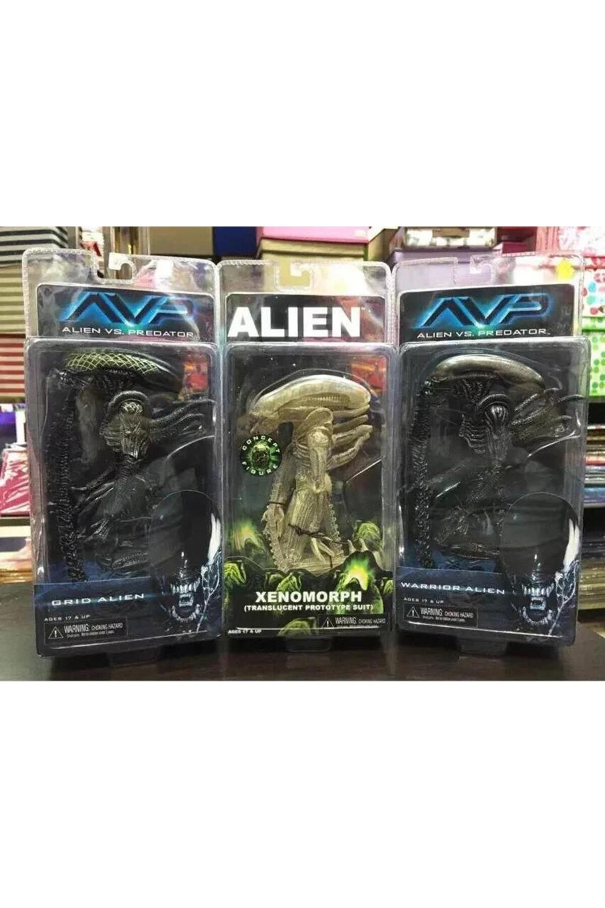 Choice-NECA Alien Vs Predator Action Figure Aliens vs Predator Grid Alien Xenomorph Translucent Model To... 7