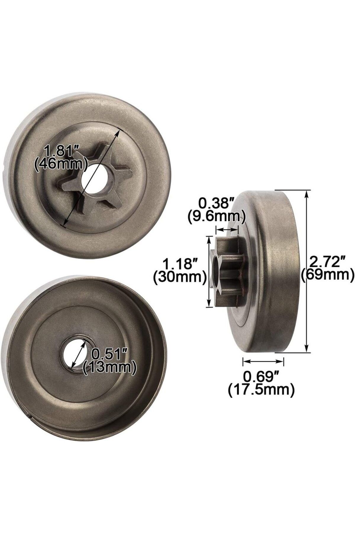 Choice-3/8 6T Clutch Drum Sprocket Washer E-Clip Kit for STIHL Chainsaw MS170 MS180 MS210 MS230 MS250 01... 3