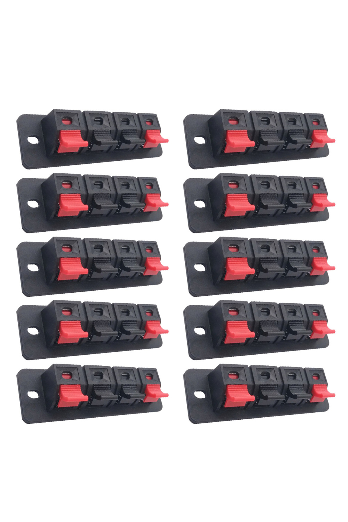 Choice-10 PCS 4 Positions 10 PCS Plastic 2/4 Positions Connector Terminal Push In Jack Spring Load Audio Sp 1