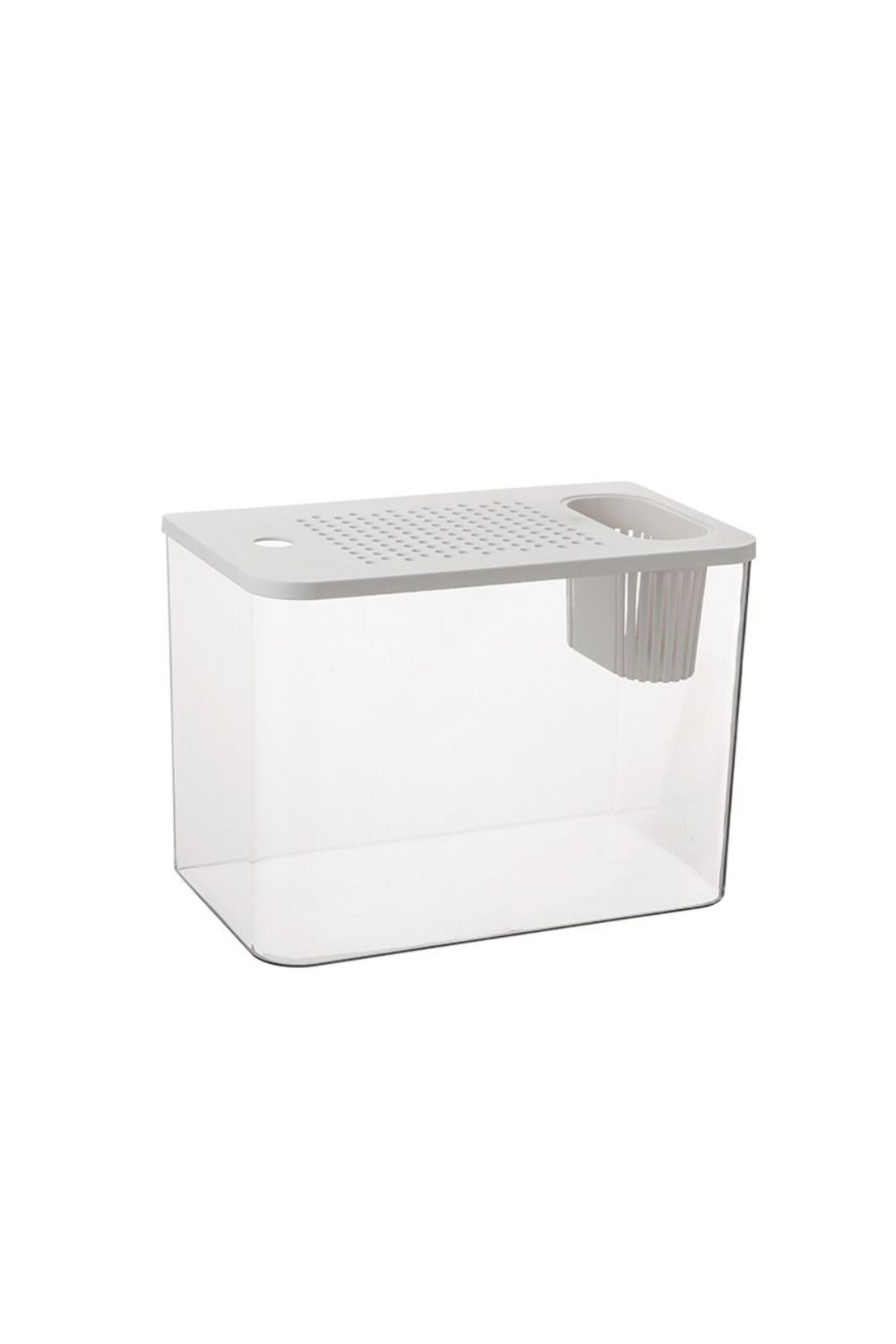 Choice-With White Lid Pet Abs Fish Tank New Transparent With Lid Aquarium Drop Resistant Hydroponic Tank Tu 1