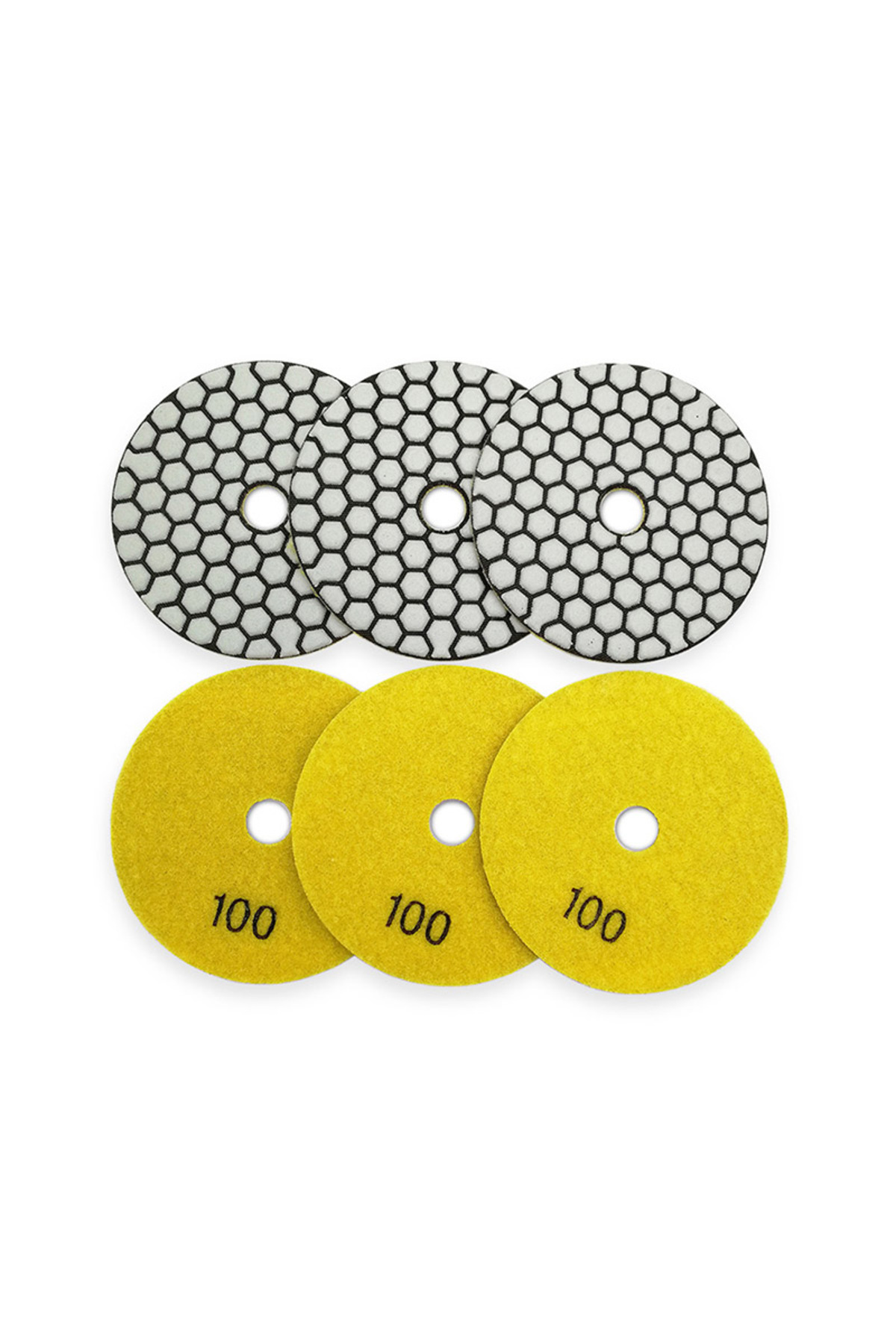 Choice-100 4 Inches Shdiatool 6pcs Diamond Resin Bond Dry Polishing Pad 4"/100mm Grit #100 Granite Marble S 8