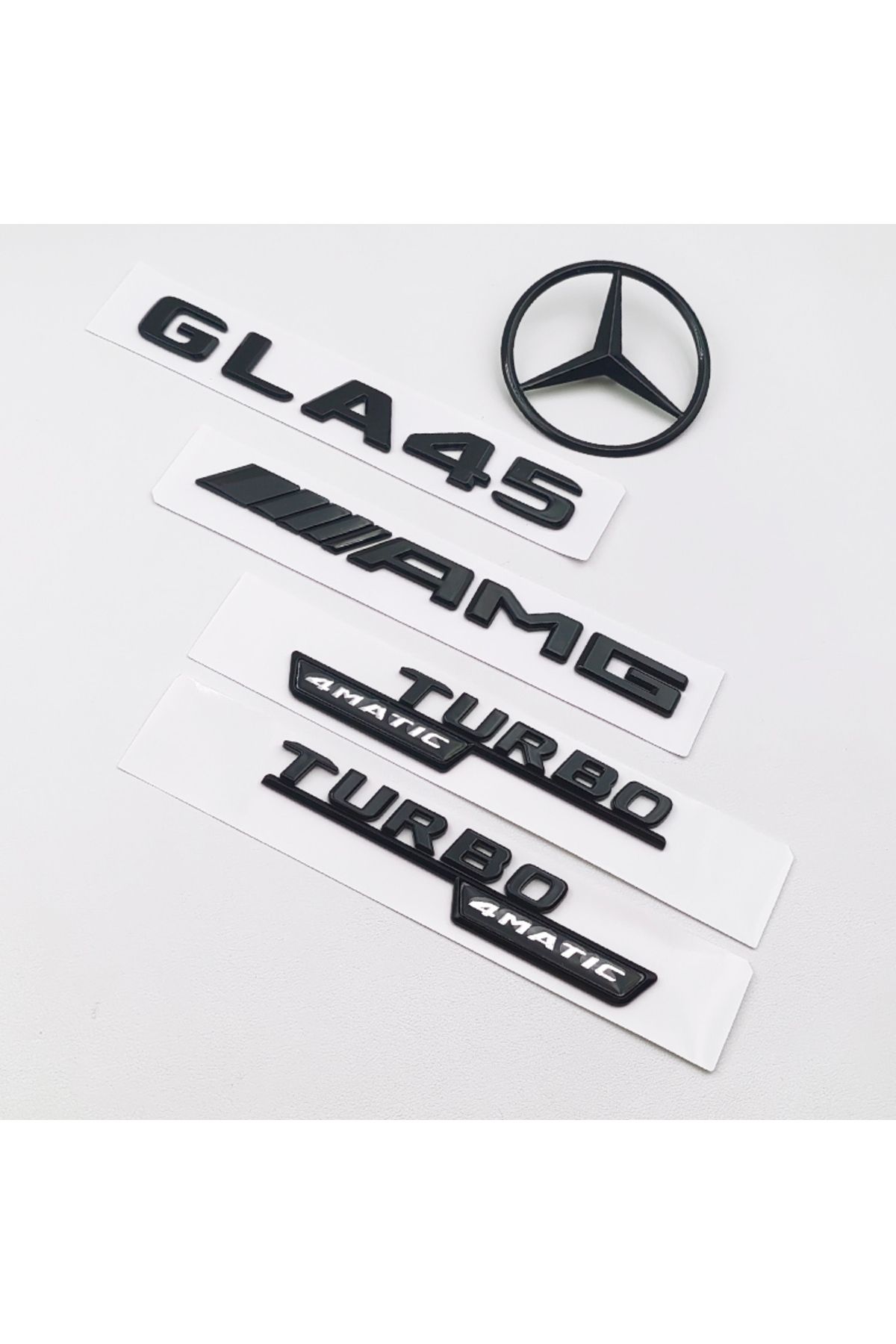Choice-X156 5pcs 3d Abs Black Gla45 Logo Body Kit Turbo 4matic Emblem Badge Car Rear Star Sticker For Merce 1