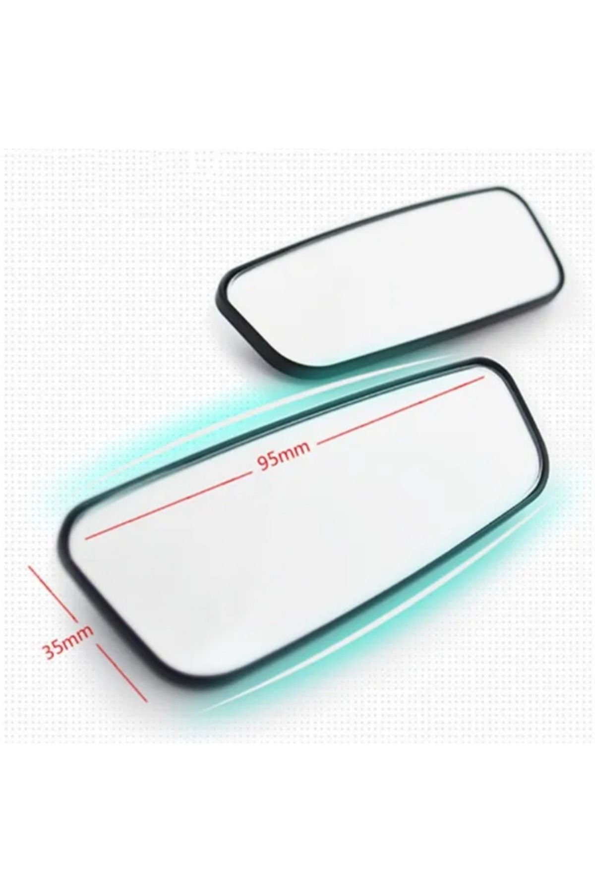 Choice-Black 2pcs/set Car Rearview Mirror Car Reversing Auxiliary Mirror Rectangular Curved Blind Spot Mirr 1