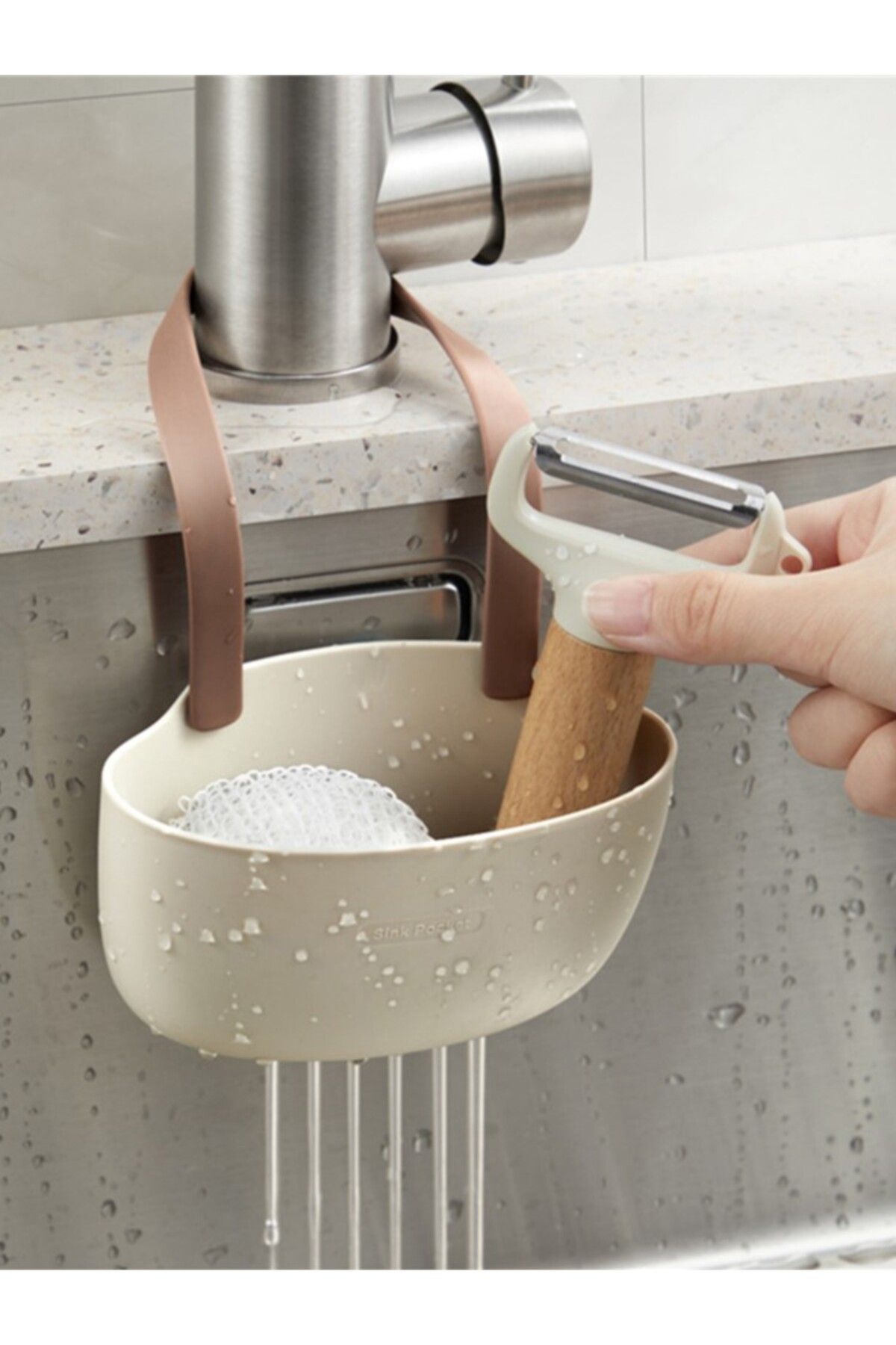 Choice-Kitchen Sink Sponges Holder For Bathroom Soap Dish Drain Water Basket Drying Rack Accessories Sto... 8