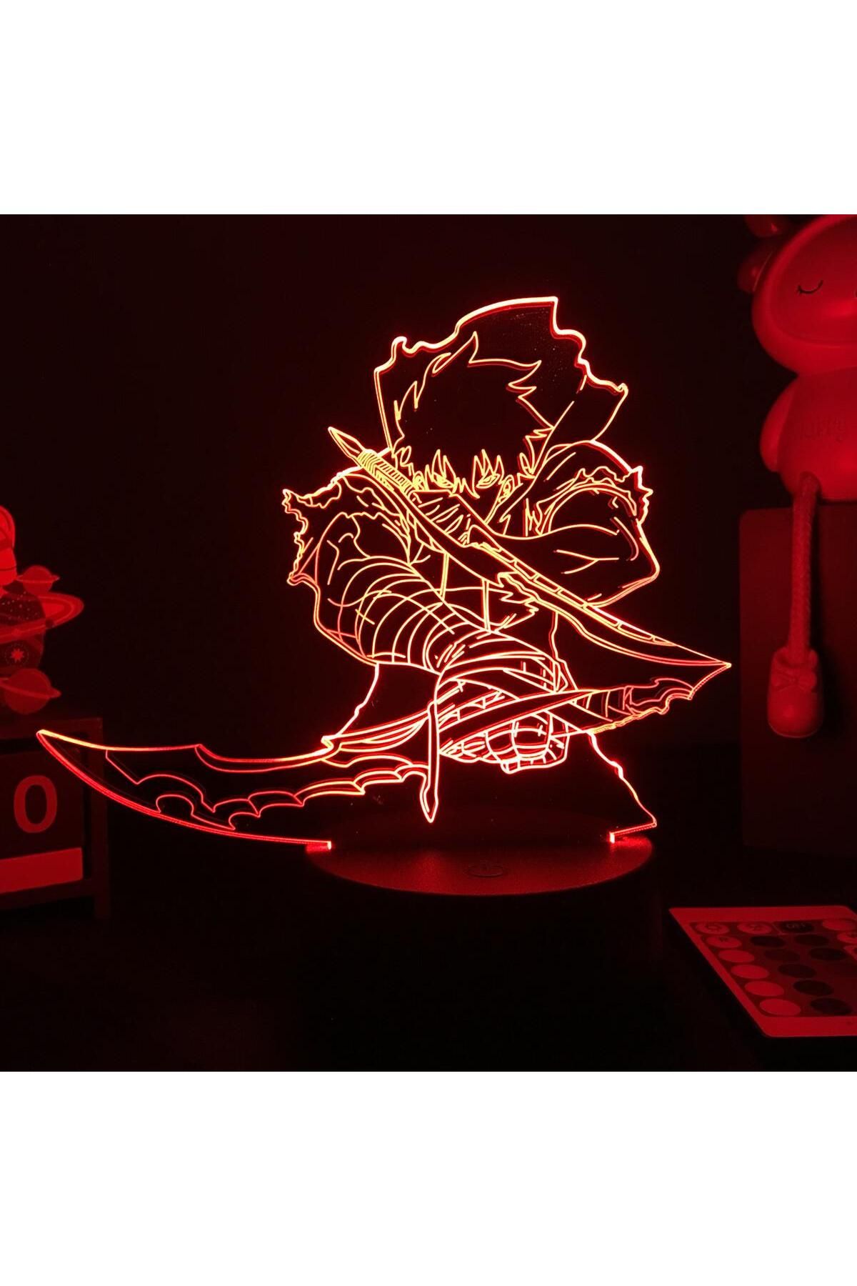 Choice-Yd-3637 Anime Led Light Solo Leveling Acrylic Glowing Stand Sung Jin Woo Action Figure For Kids Boys 1