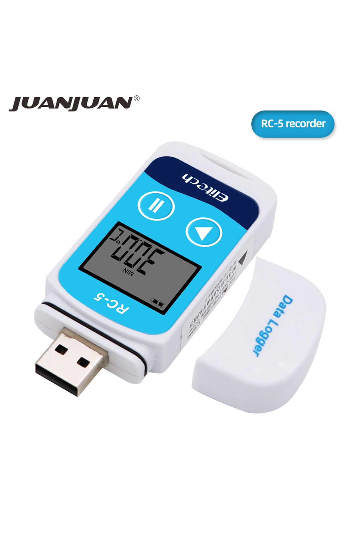 JUANJUAN-Blue Rc-5 Usb Data Logger Datalogger Recorder Rc-5 Pdf Temperature Data Logger Upgrade For Refriger 1