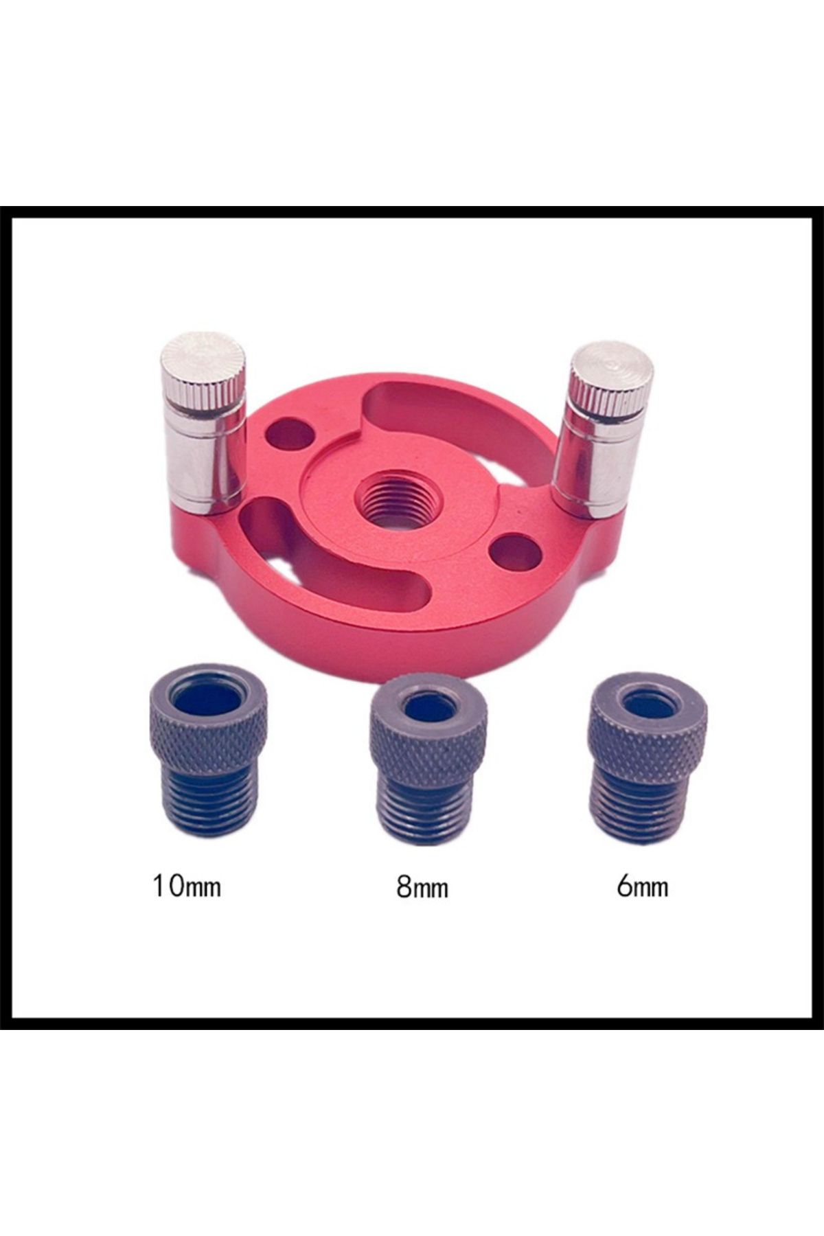 GhPcd-Red Set Woodworking Vertical Doweling Jig Hole Doweling Jig Self Centering Drill Guide Punch Locator 1