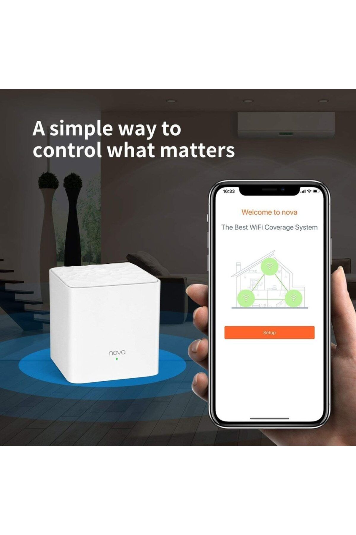 Tenda-أضف نظام EU Plug Nova Mesh Wifi (MW3) - تغطية تصل إلى 2000 قدم مربع للمنزل بالكامل لتحل محل Wi-Fi Ro 6