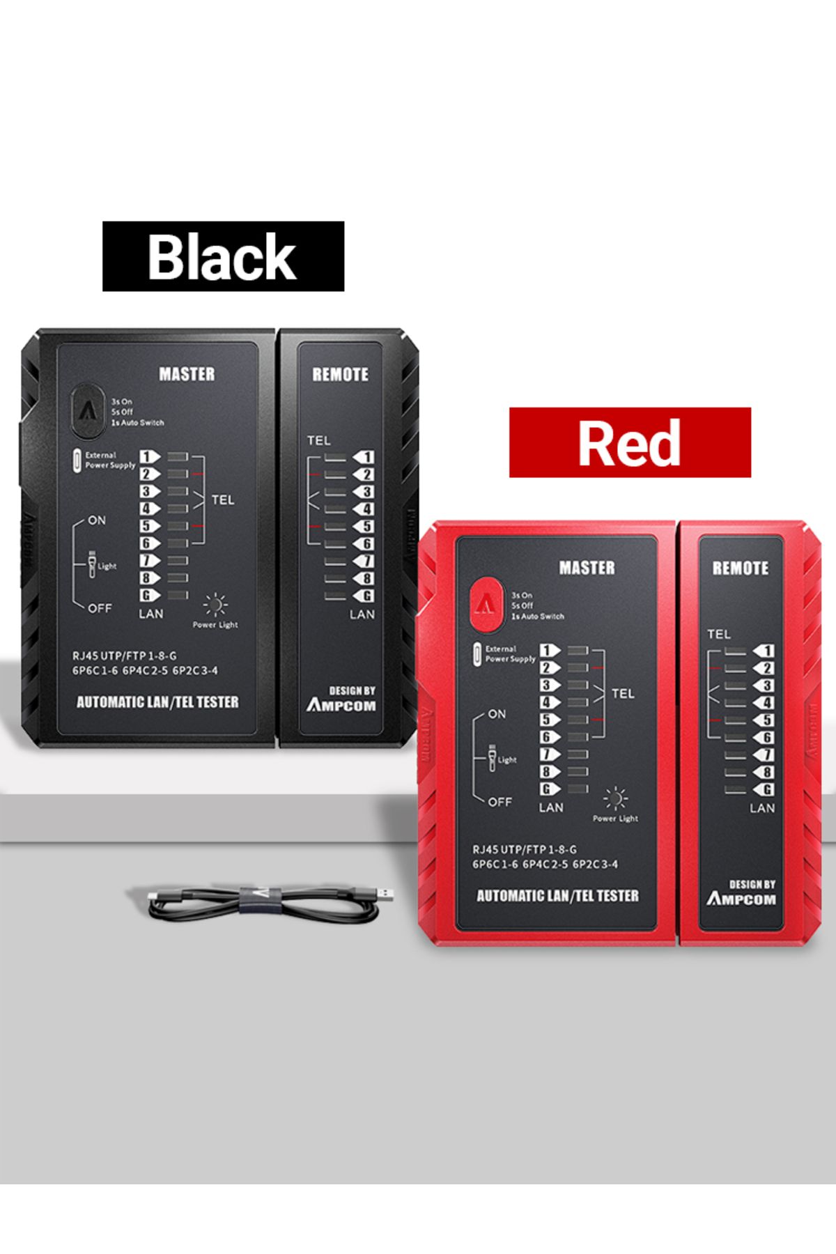 Choice-AMPCOM Network Cable Tester LAN Wire Tester Tool Networking Tool Ethernet Cable Repair For RJ45 R... 8