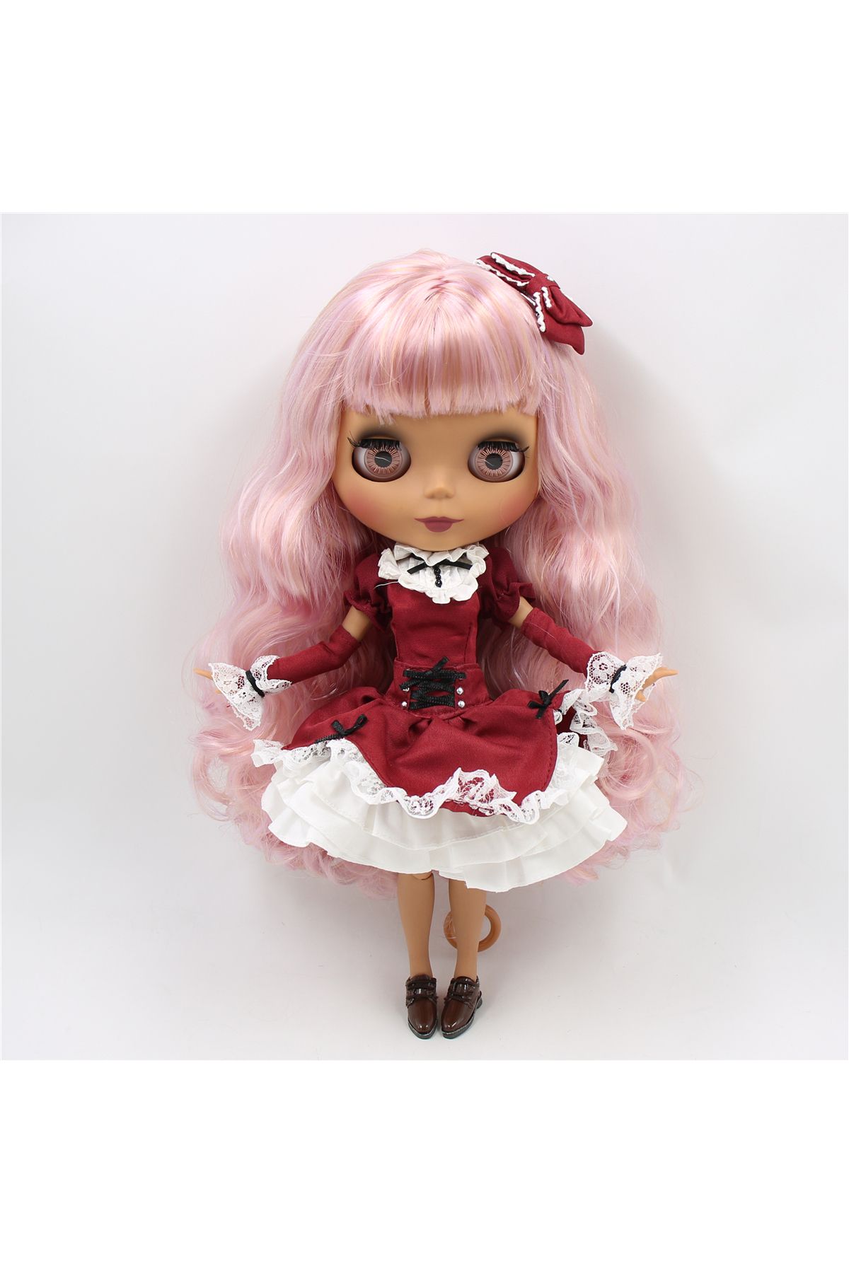 Choice-دمية بشرة داكنة غير لامعة مع يد Ab Icy Dbs Blyth Doll 1/6 Bjd Joint Body بشرة داكنة غير لامعة ووجه Pu 4