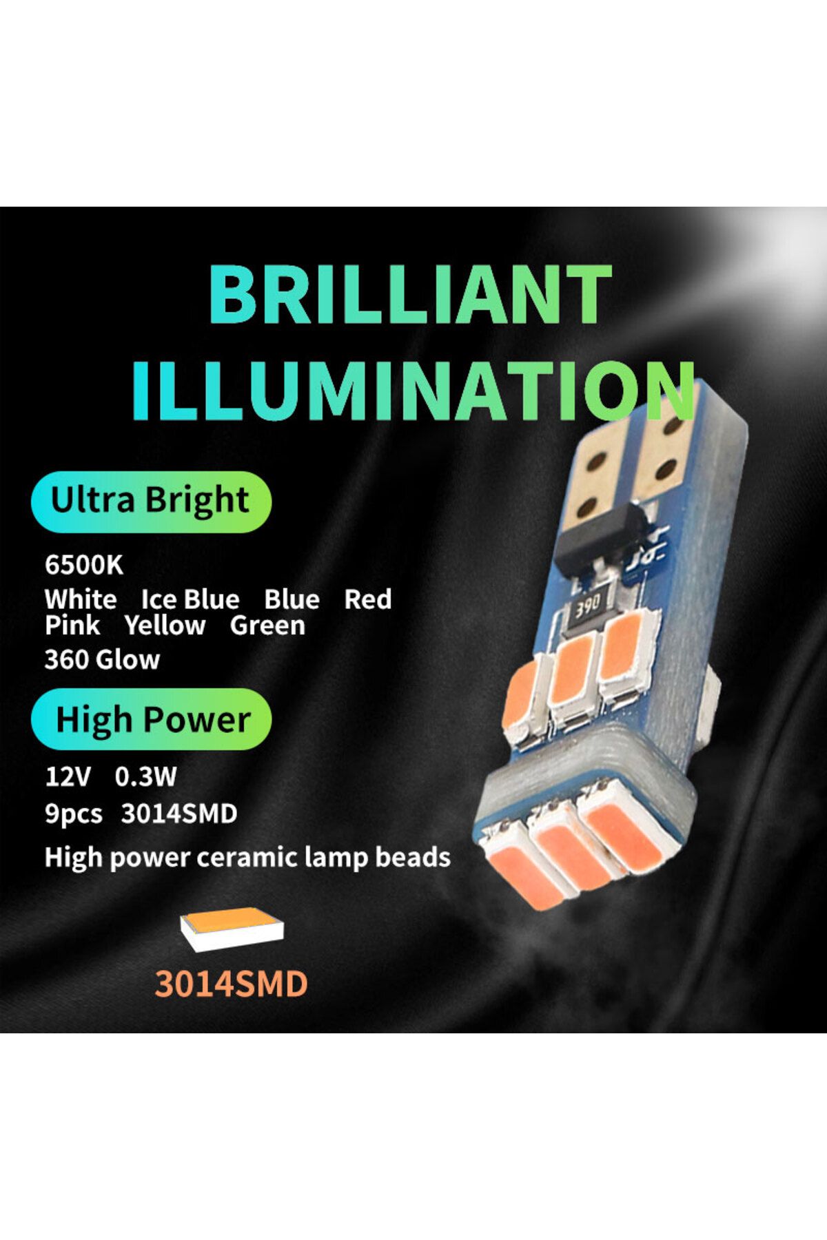 AMSYD-10Pcs New T5 W3W W1.2W 70 73 74 Super Bright LED Bulbs Car Warning Indicator Instrument Cluster L... 5