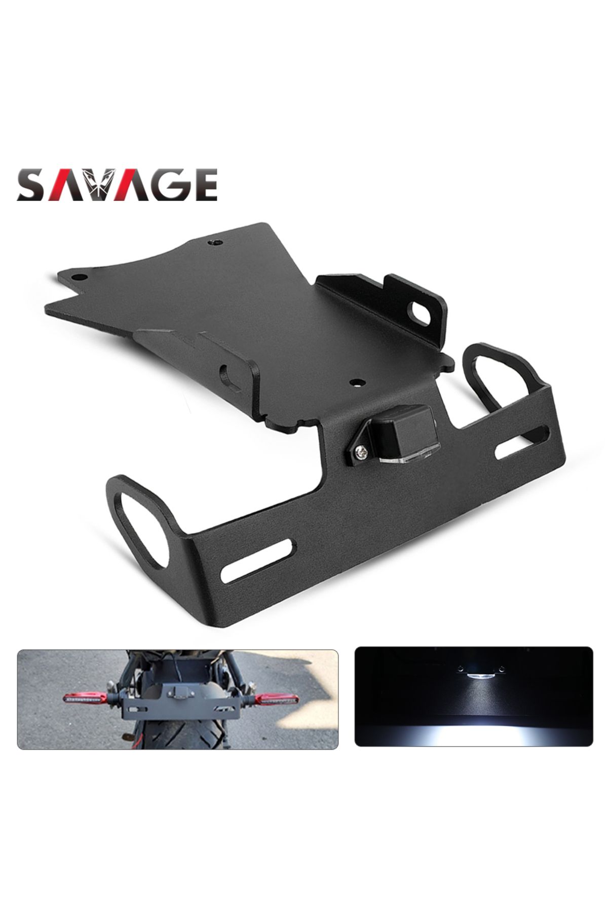 SAVAGE-For YAMAHA FZ6 License Plate Holder LED Light FZ6N FZ6S 2004-2010 FZ6 N/S Motorcycle Accessories ... 1