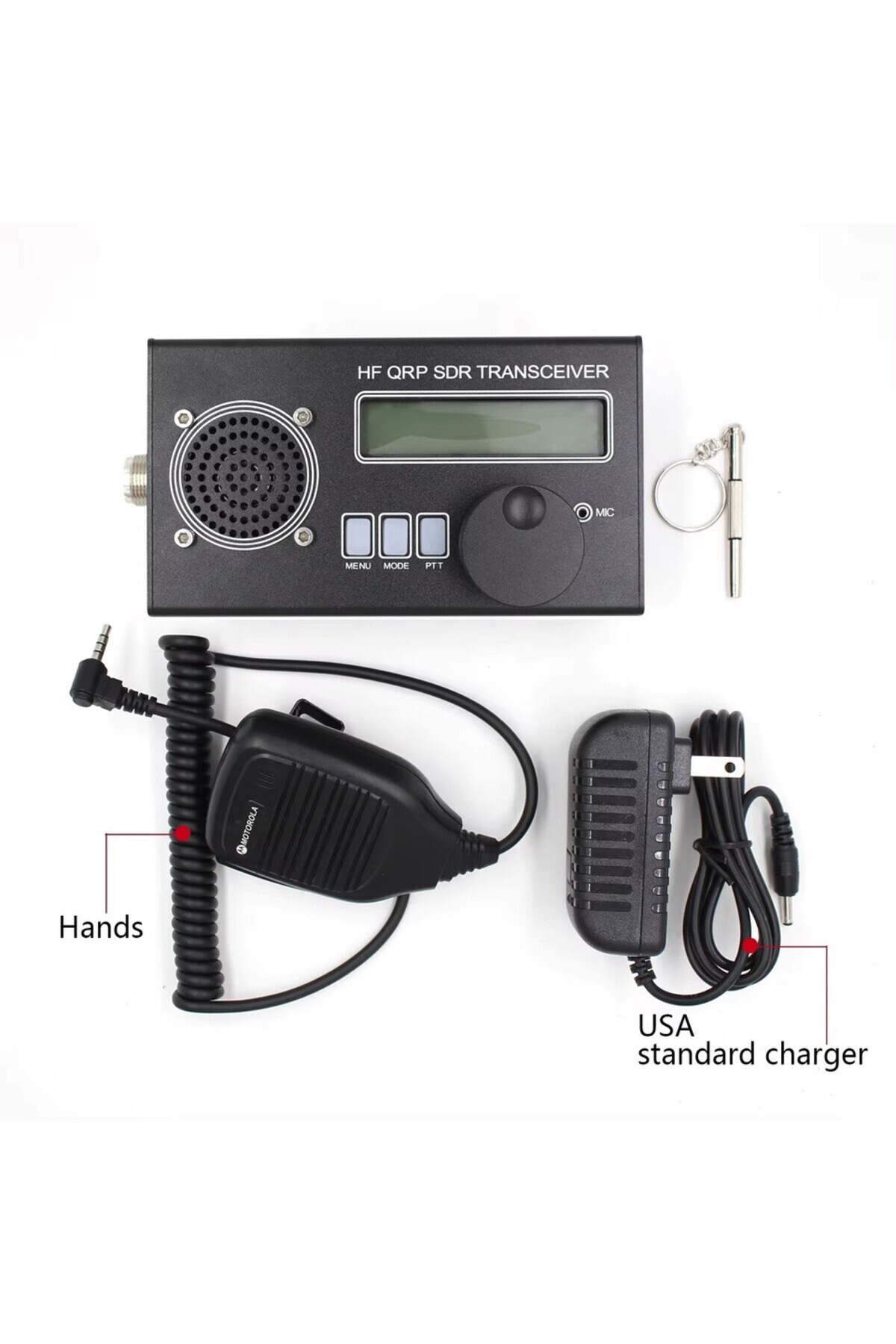 PAREK-US plug 2024 USDX USDR HF QRP SDR Transceiver SSB/CW Transceiver 8-Band DSP SDR + Microphone + Batte 1