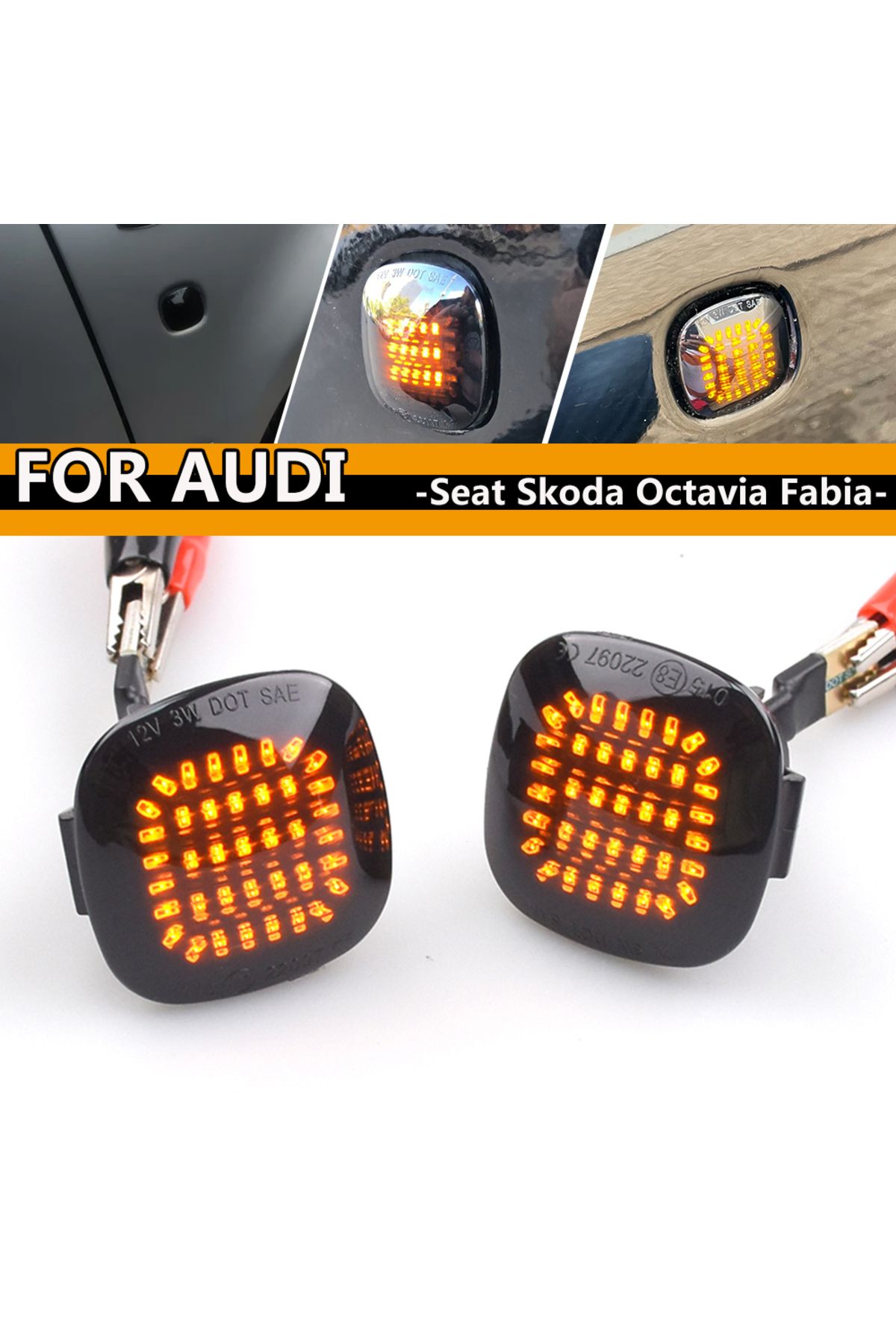 Choice-Dynamic LED Side Marker Turn Signal repeater Light for AUDI A3 A4 A8 SKODA Octavia Roomster Rapid... 7