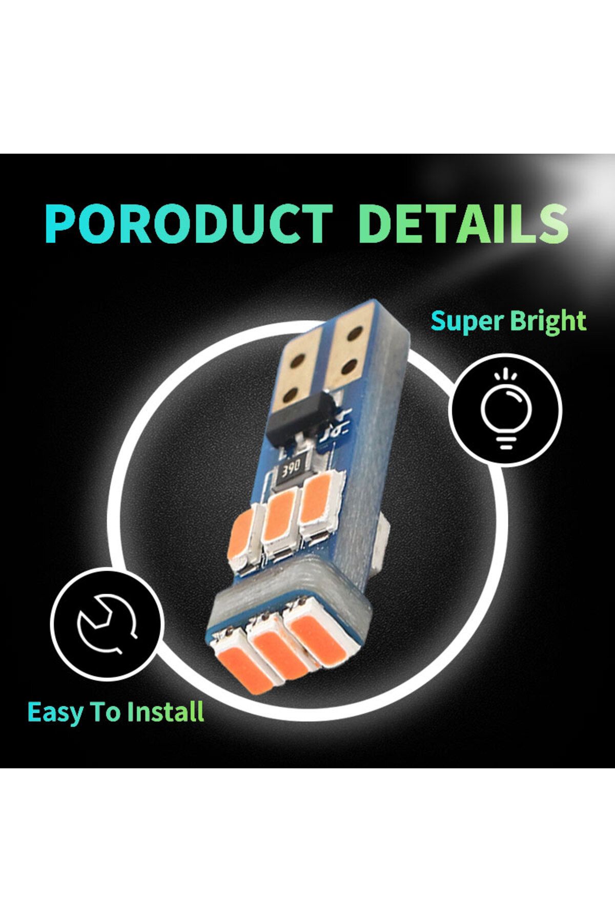AMSYD-10Pcs New T5 W3W W1.2W 70 73 74 Super Bright LED Bulbs Car Warning Indicator Instrument Cluster L... 3