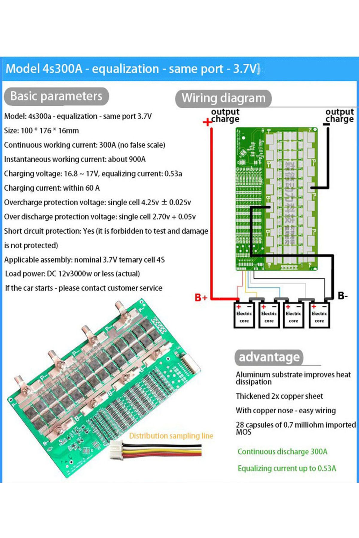 Choice-4s Lifepo4 3.2v 150a 3s 4s Bms 12v 50a 120a 150a 230a 300a 18650 Li-ion Lifepo4 Lithium Battery Prot 5