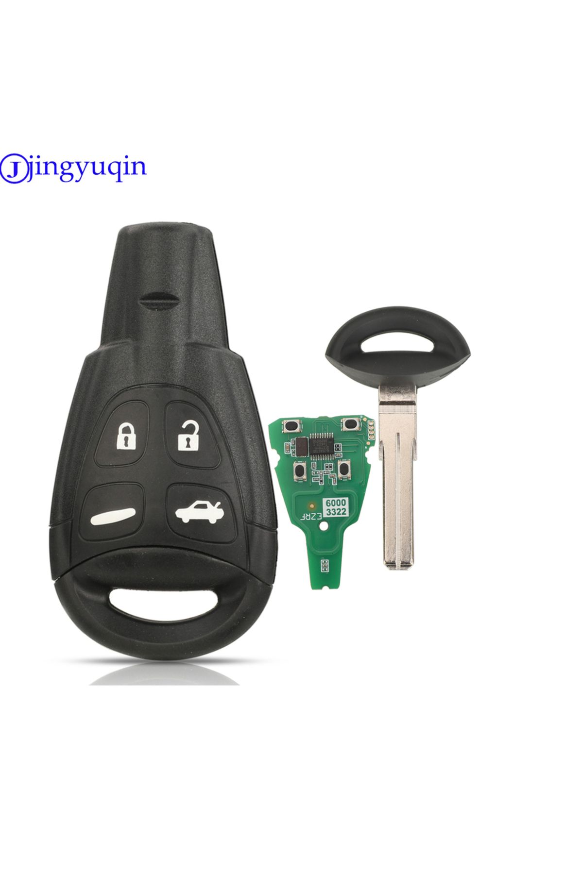 jingyuqin-B Remote Key Fob 433mhz Pcf7946at For Saab 9-3 9-5 2003-2010 Ltqsaam433tx Replacement Ref. 1