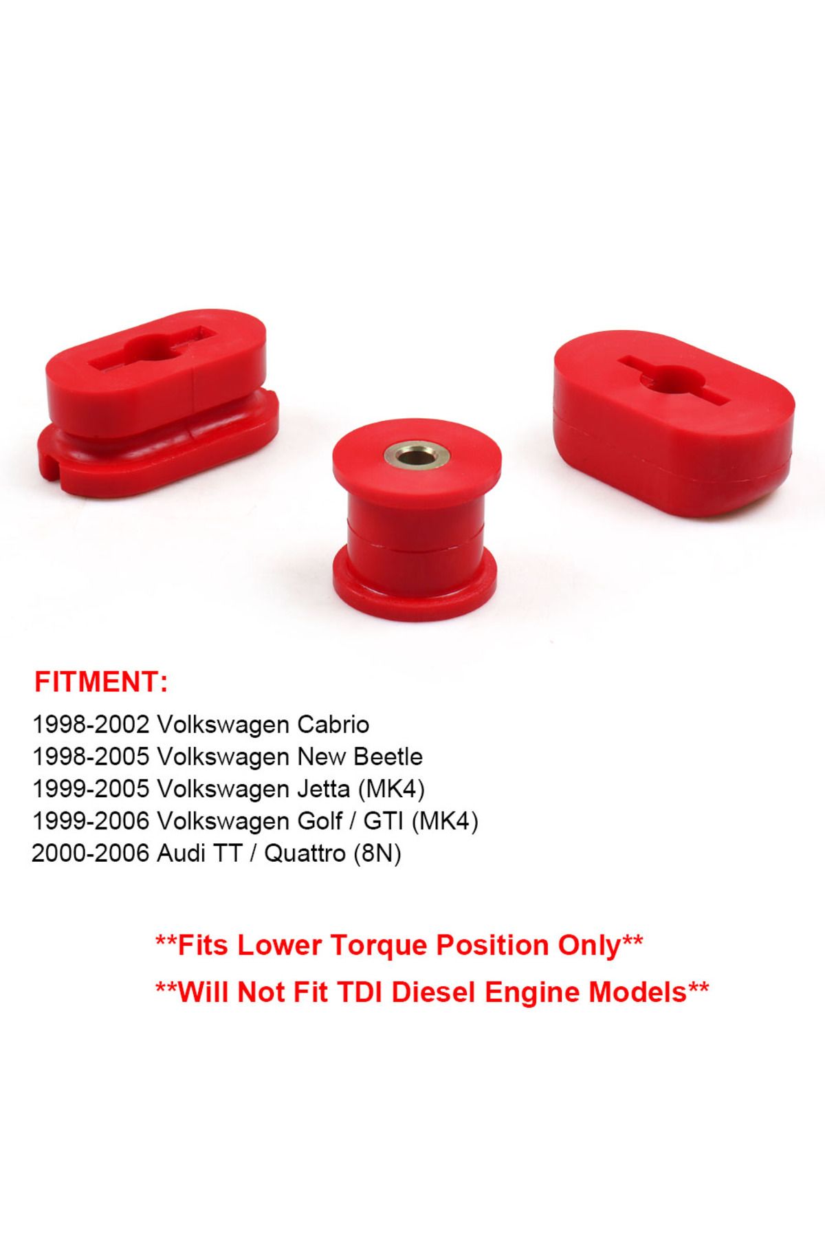 Choice-Lower Dogbone Engine Mount Bushing Kit Insert for VW Golf MK4 R32 99-06 For Audi A3 S3 TT For Sea... 3