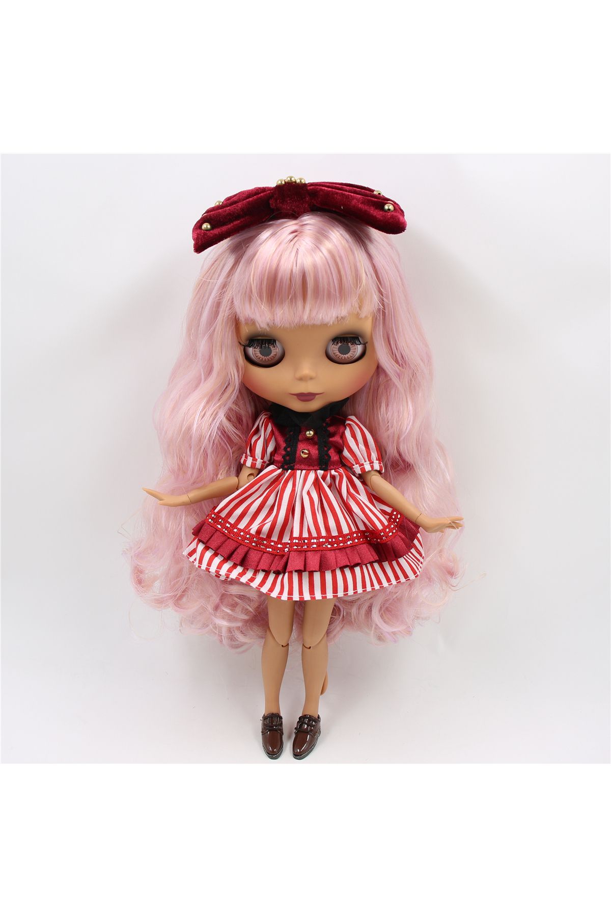 Choice-دمية بشرة داكنة غير لامعة مع يد Ab Icy Dbs Blyth Doll 1/6 Bjd Joint Body بشرة داكنة غير لامعة ووجه Pu 6