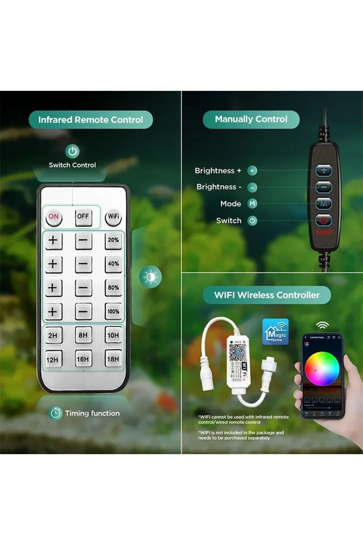 Choice-Lominie LED Aquarium Light, Planted Tank Light 4 Channels Remote Control 6500K  for Freshwater Fi... 4