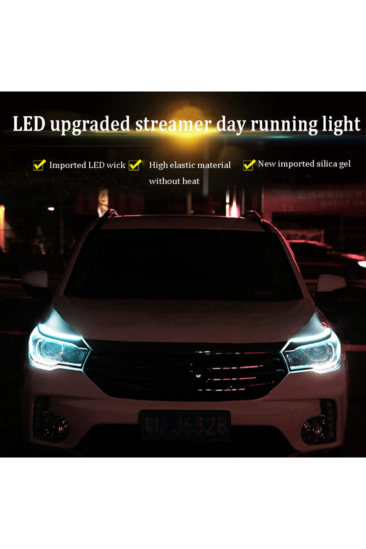 Choice-شريط إضاءة LED متدفق RGB بطول 60 سم، قطعتان، مع تطبيق للتحكم عن بعد، مصباح إشارة الانعطاف LED مرن RGB نهاري 3