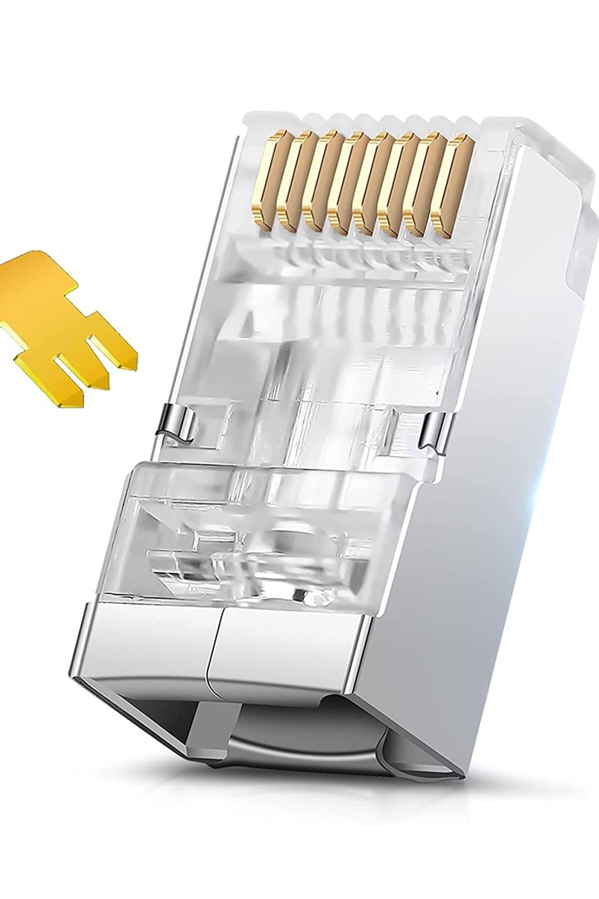 Ninth World-لا شيء 100 قطعة CAT6 100 قطعة/الوحدة درع معدني RJ45 RJ45 8P8C شبكة CAT5 CAT5E CAT6 CAT6A قابس معياري C 7