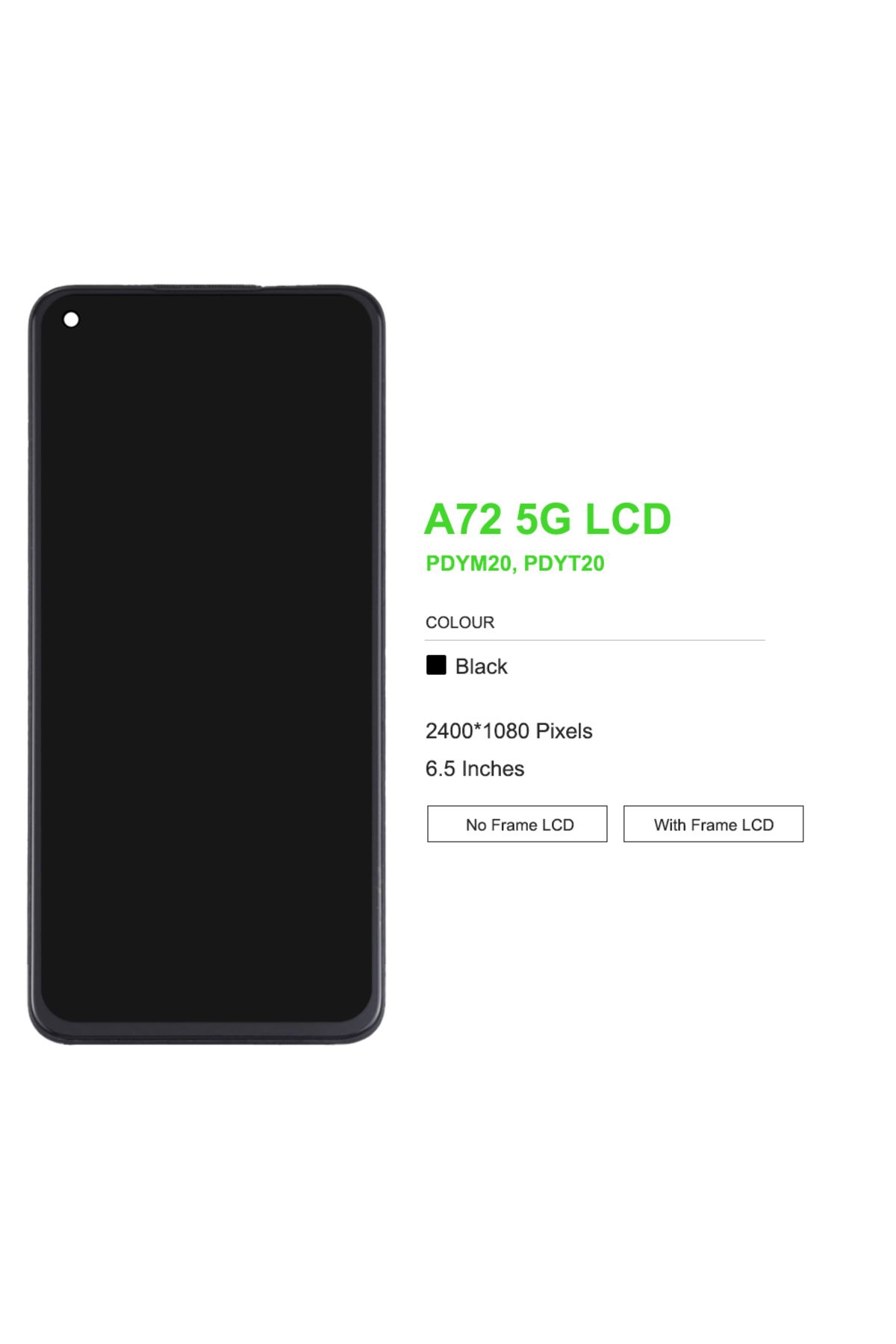 sinmaytai-A72 4g No Frame 6.5" For Oppo A72 5g Pdym20 Lcd Display Touch Screen Assembly With Frame, For Oppo A 3