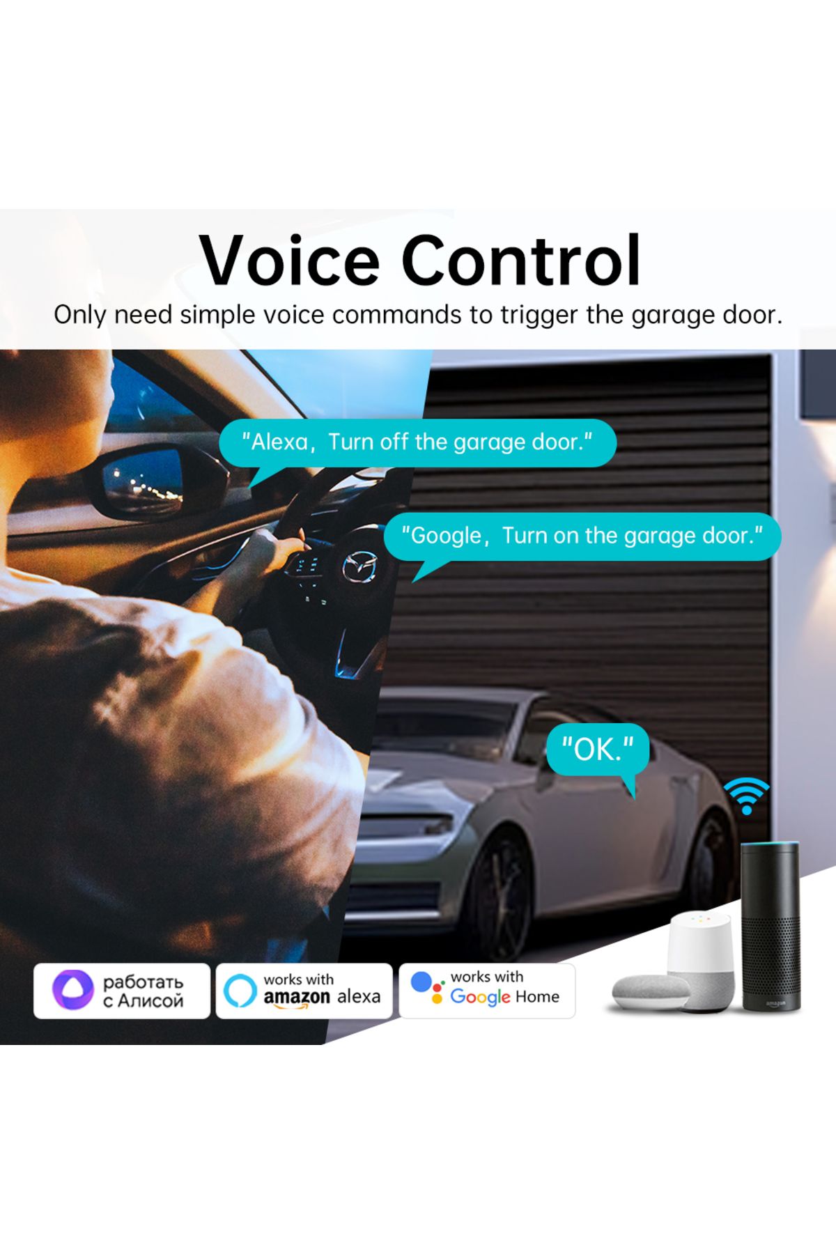 Choice-Tuya Wifi Garage Door Opener Controller Smart Automatic Garage Door Switch App Remote Control For... 3