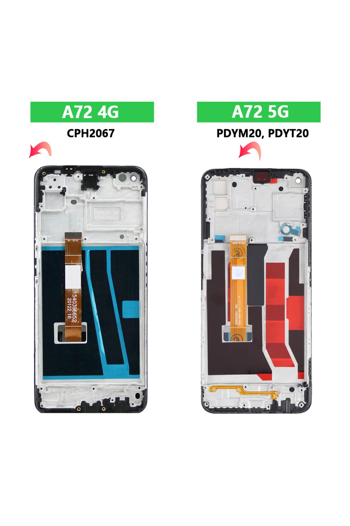 sinmaytai-A72 4g No Frame 6.5" For Oppo A72 5g Pdym20 Lcd Display Touch Screen Assembly With Frame, For Oppo A 2