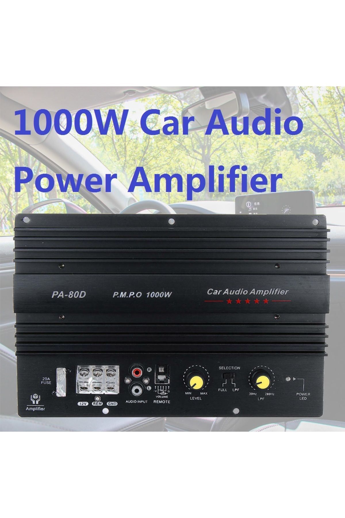 WAPUNO-12V Universal 1000W Amplifier Board PA-80D Mono Car Audio Power Amplifiers Powerful Bass Subwoofe... 1