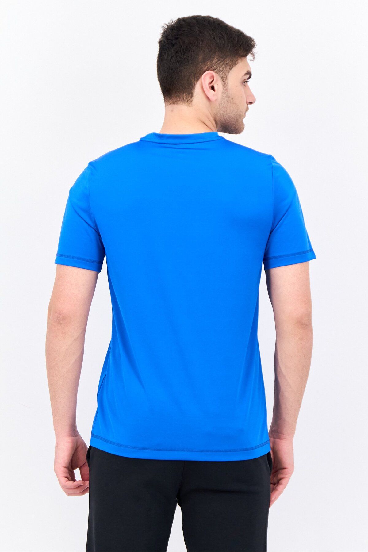 Puma-Men Sportswear Fit Brand Logo Short Sleeves Outdoor T-Shirt, Blue 3