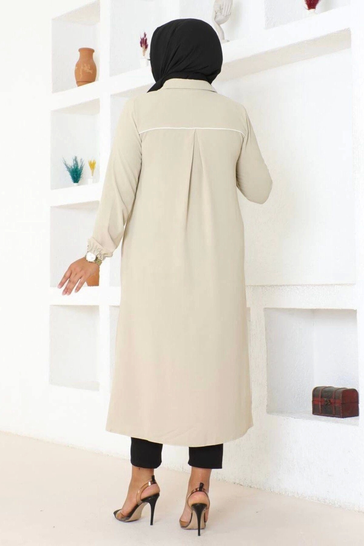 Neva Style-كوب متوسط ​​الحجم مع تفاصيل تزوير ومواسير - كريمي / K0103 3