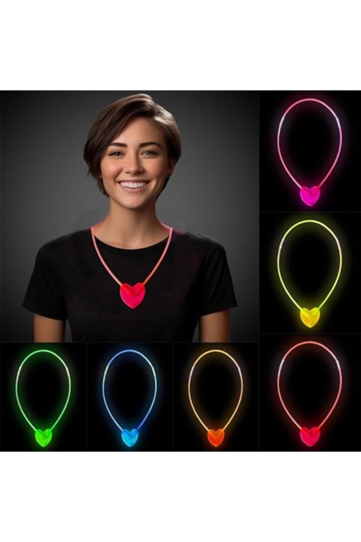 Roses Store Karanlıkta Yanan Glow Kalp Şekilli Kolye 6 Adet