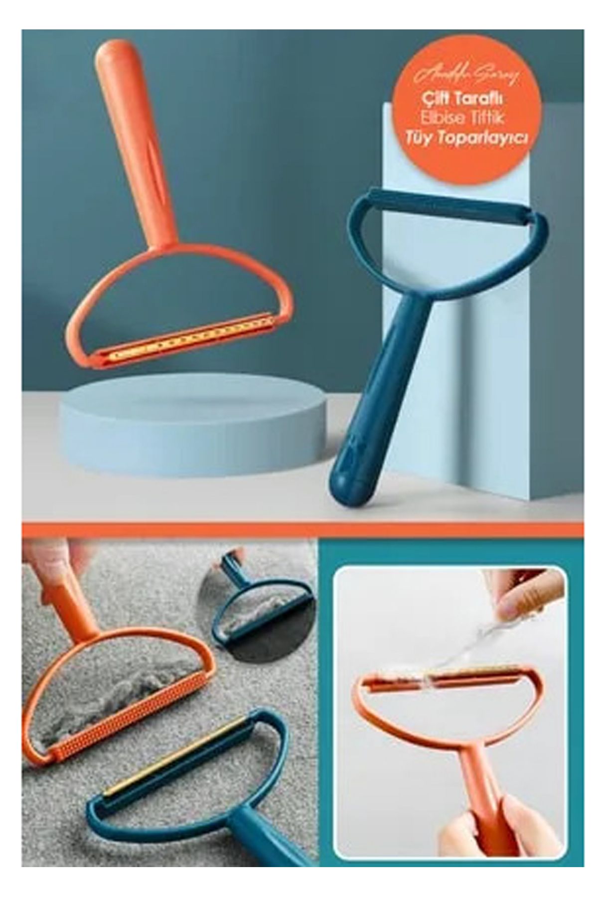 bi'dünya alışveriş-Double Sided Clothes Lint and Lint Collector Sweater Cardigan Carpet Plastic Fabric Lint Remover Apparatus 3