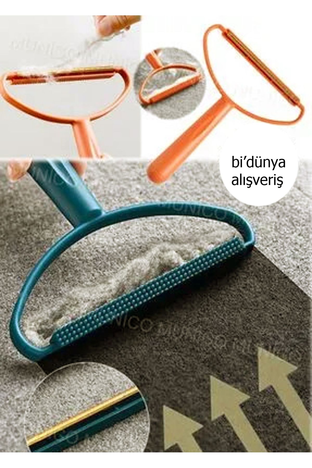 bi'dünya alışveriş-Double Sided Clothes Lint and Lint Collector Sweater Cardigan Carpet Plastic Fabric Lint Remover Apparatus 5