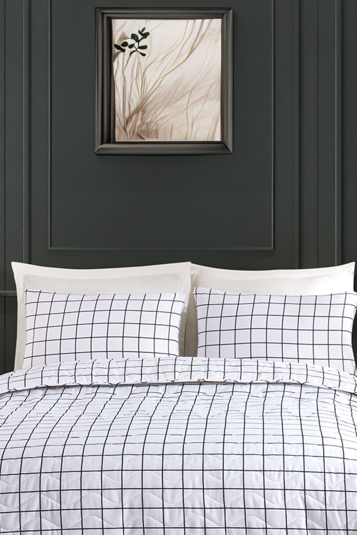 Eponj Home-Double Quilted Bedspread Set - Artus Black 5