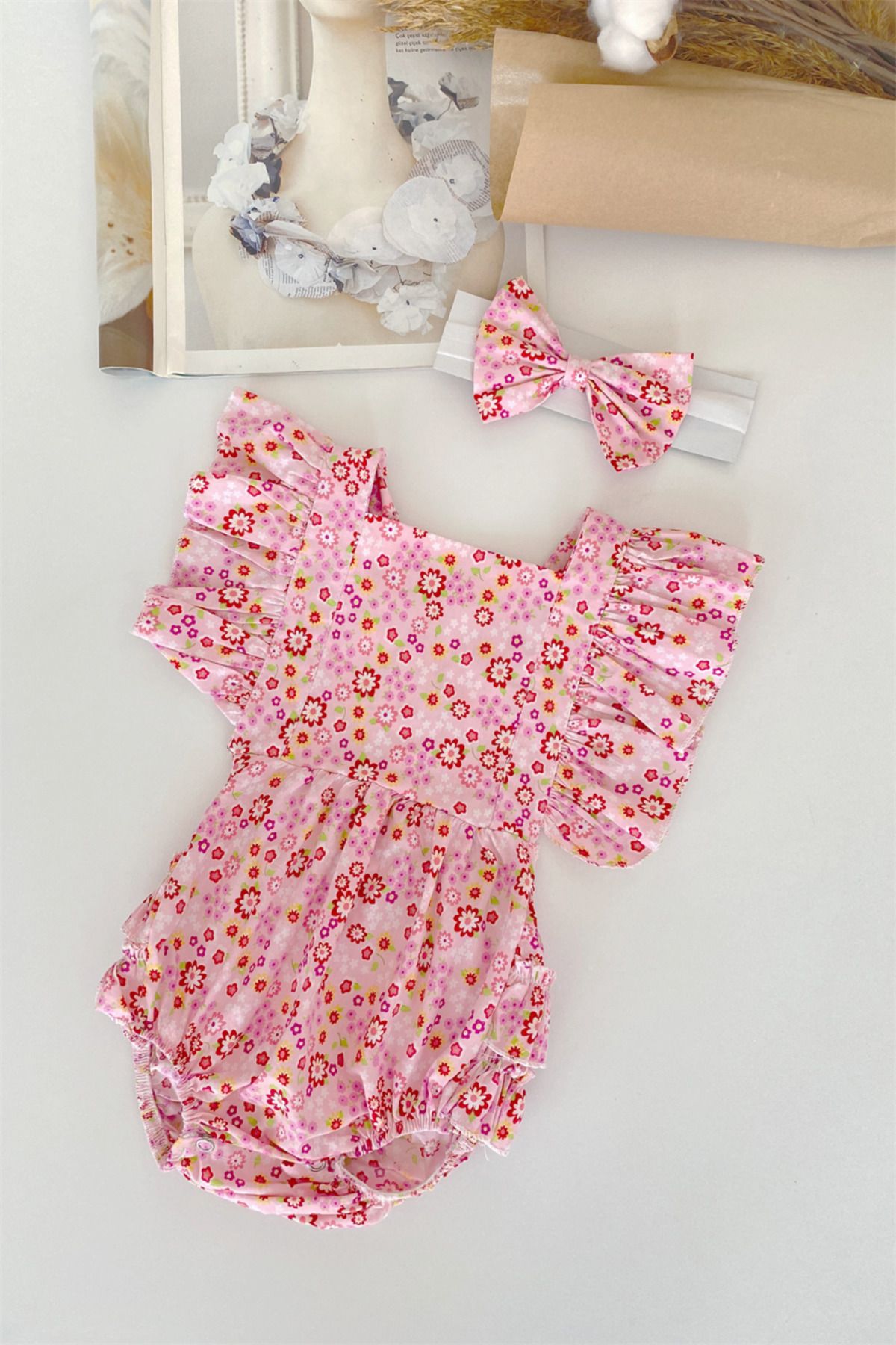 Parla Kids-Pink Floral Salopet 1