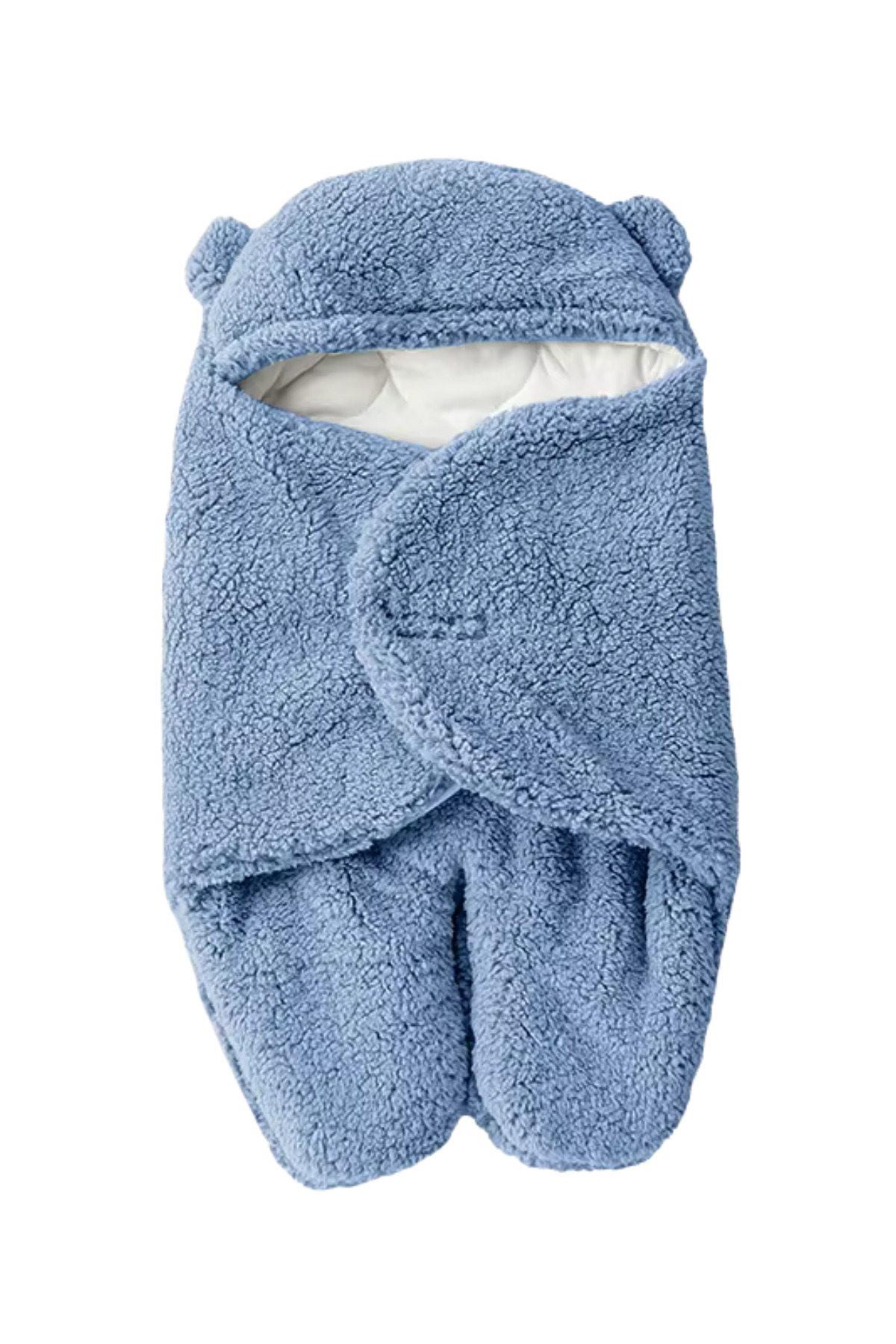 İpek Tekstil 0-6 Aylık Bebek Için,astarlı Kundak Ve Uyku Tulumu Kapüşonlu Wellshoft Örme Kumaş Peluş Battaniye fotoğrafı 3 (önizleme)