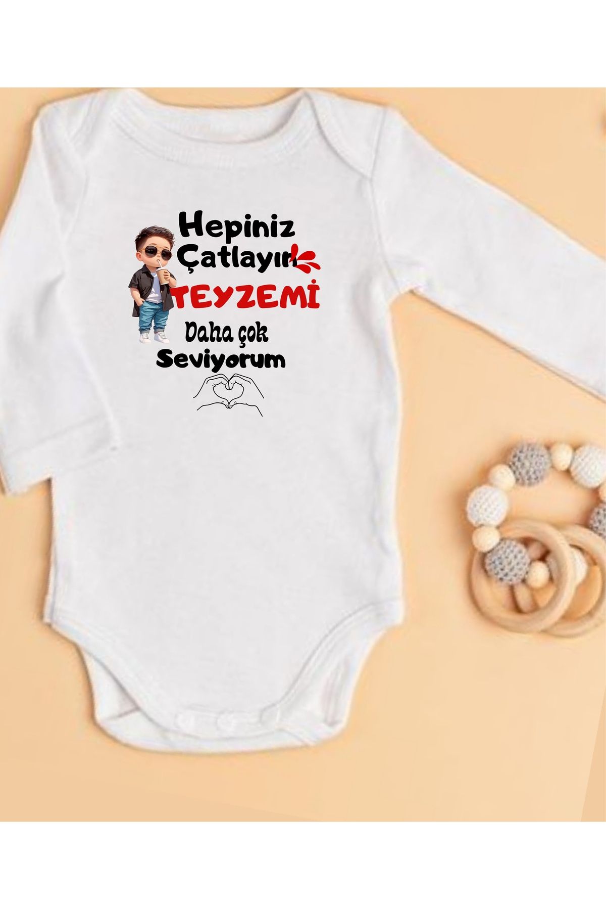 lupi yazılı zıbın hediye yenidoğan anne baba hala yenge amca dayıya