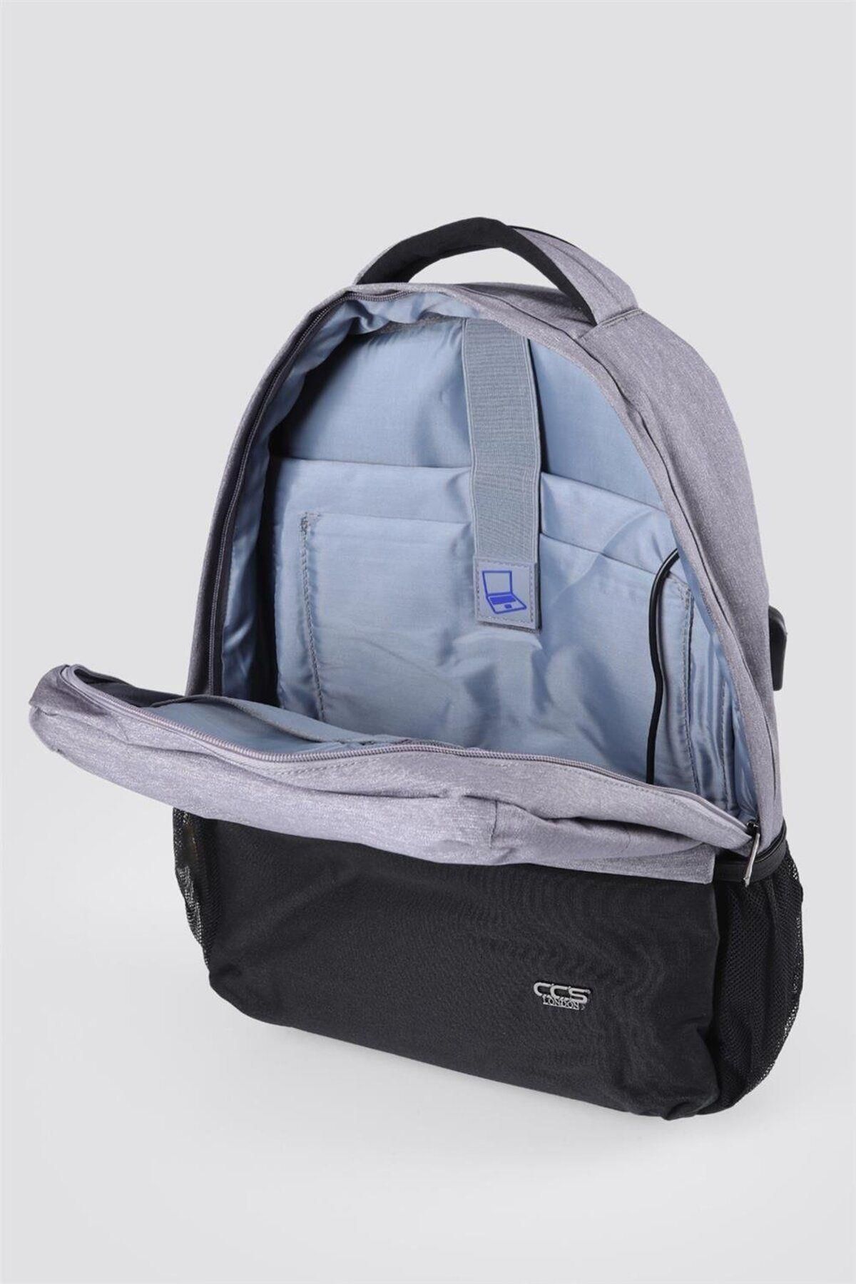 ÇÇS-Ççs 51471 - Unisex Gray Business Backpack with Laptop Compartment Multi-Compartment Travel 8