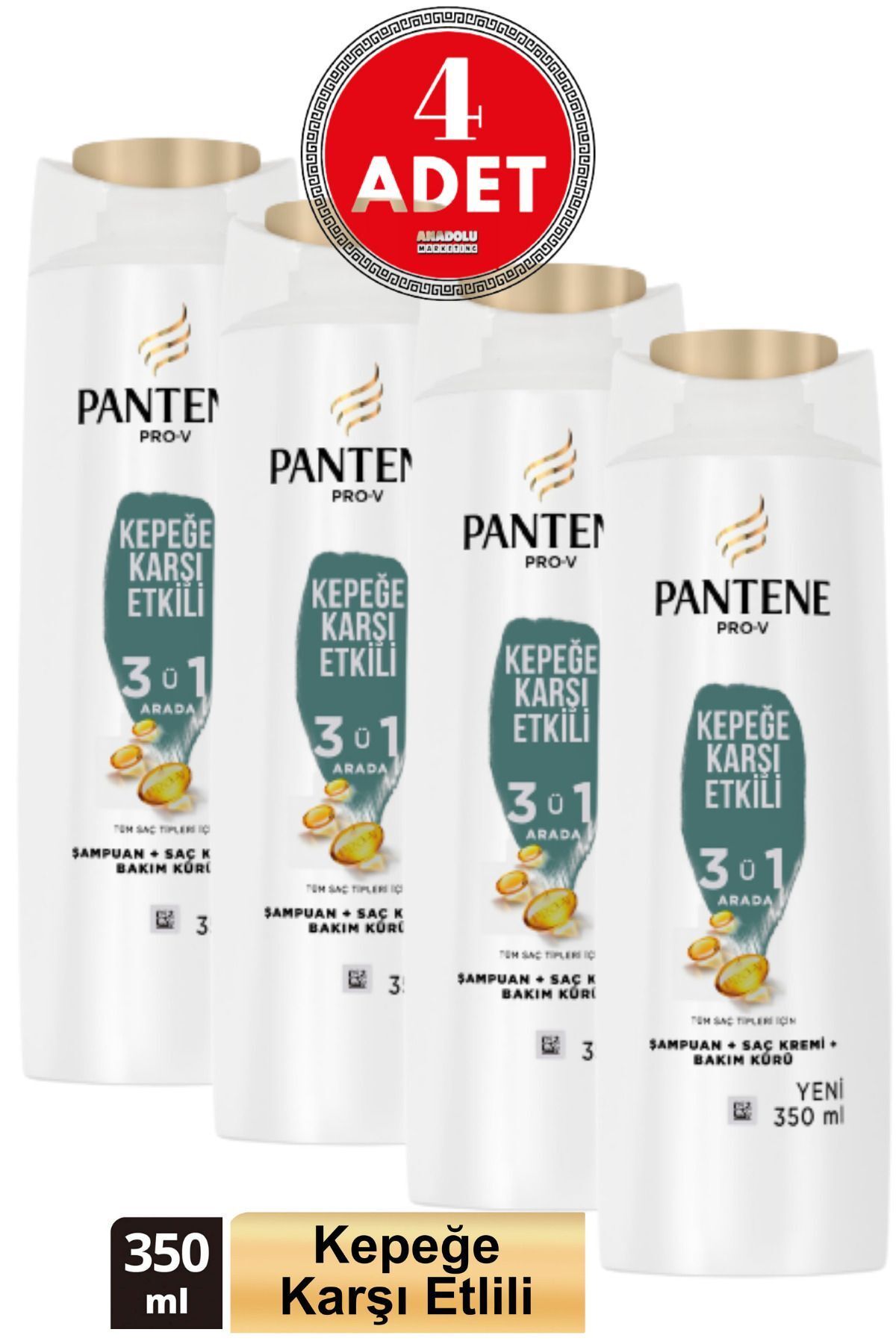 Pantene-350 ml Shampoo 3in1 - Anti-Dandruff 1