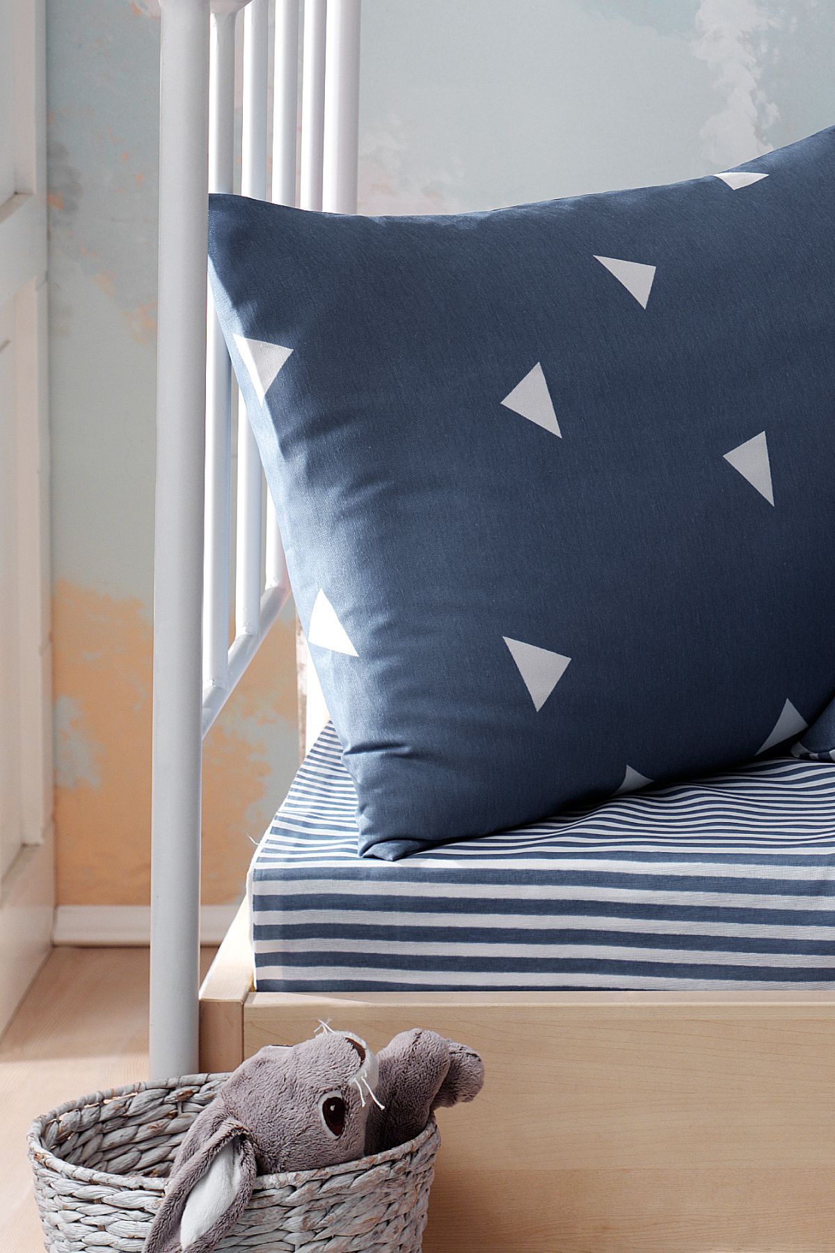 Eponj Home-Μονό Σετ Παπλωματοθήκη Easy-Iron Triangle Cloud Blue 4