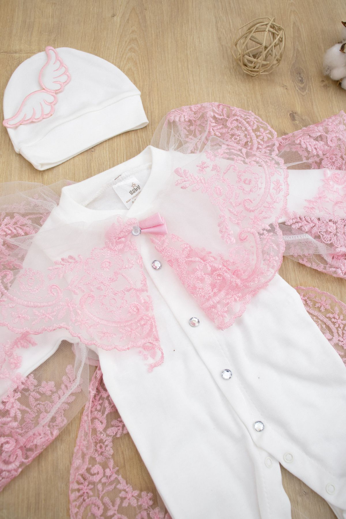 Sitilin-French Lace Cloak Baby Girl Romper Set - Luxurious Mevlütlük, Cool Ornate Stl6940 3