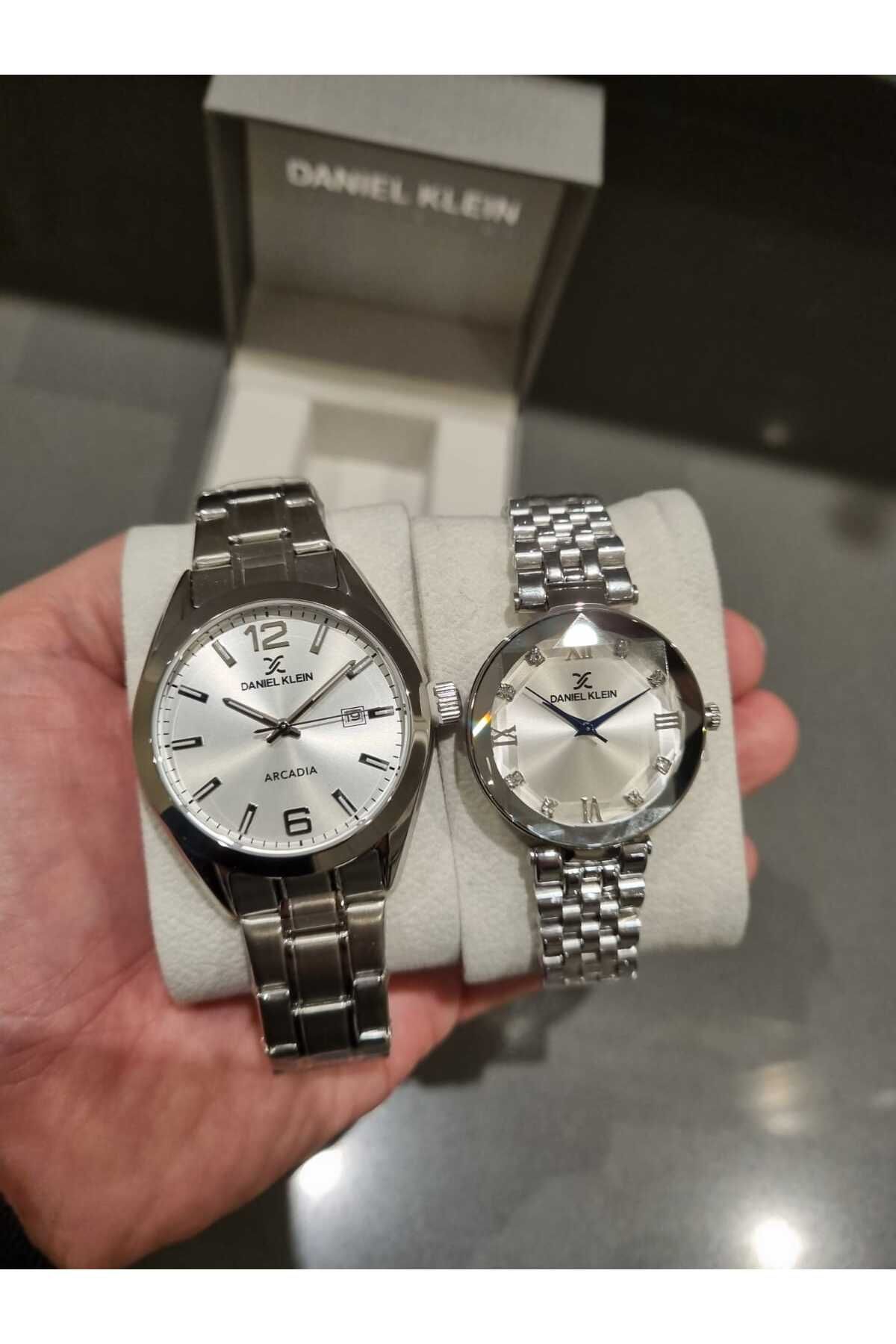 Daniel Klein-Silver Color Couple Lover Watch and Bracelet Gift 1