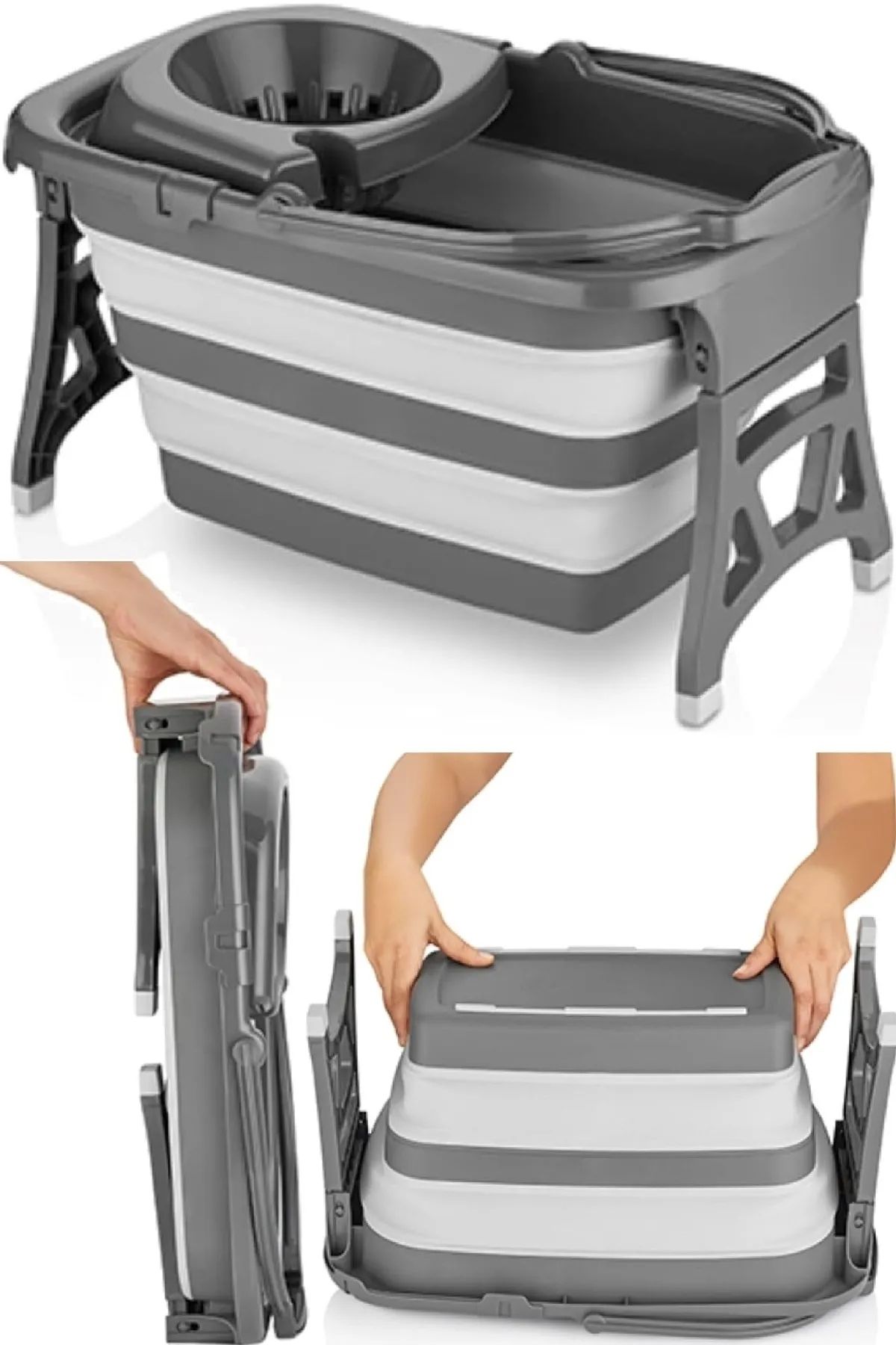 BİTERSE 20 Litre Katlanabilir Temizlik Kovası Yer Kaplamayan Akordion Mop Kovası