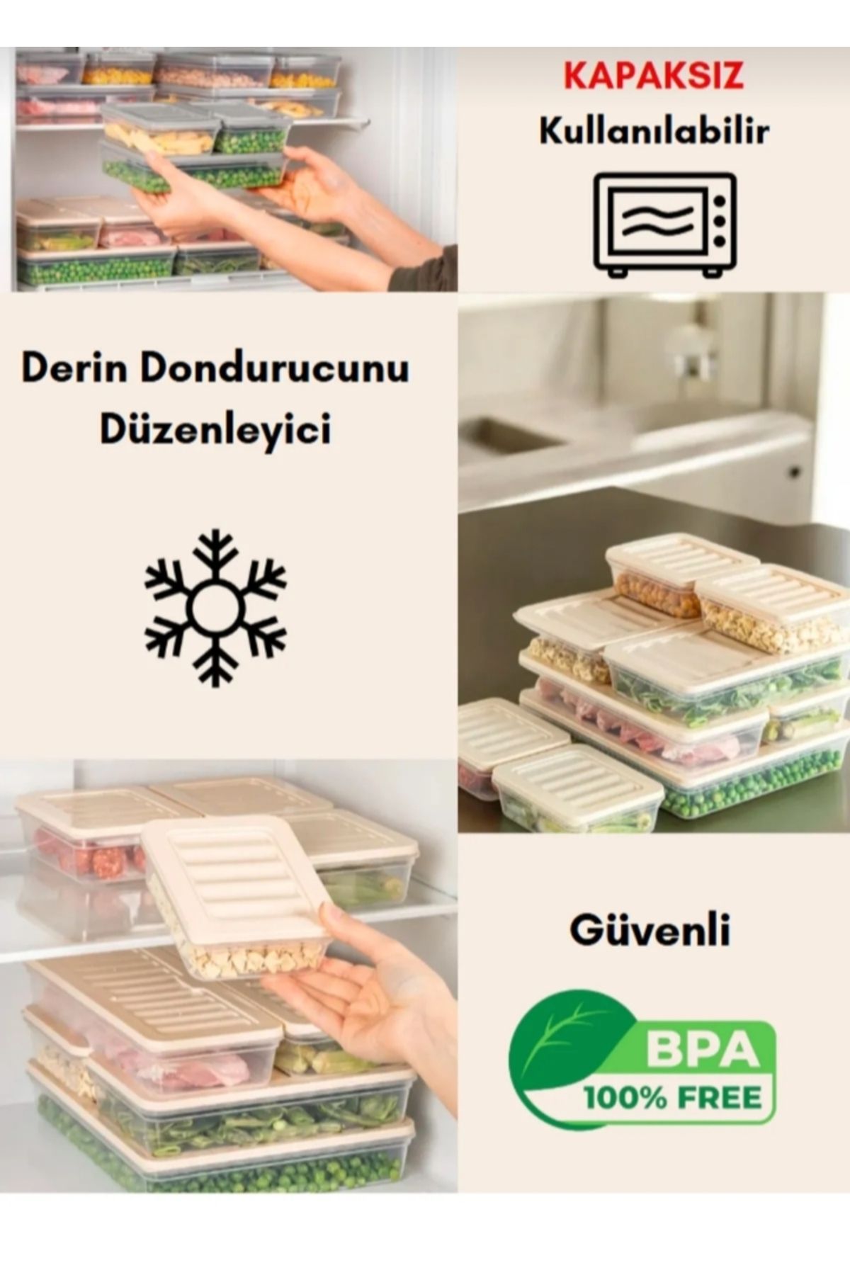 VİZYON-Refrigerator and Freezer Organizer Set - Compatible Storage Container 3