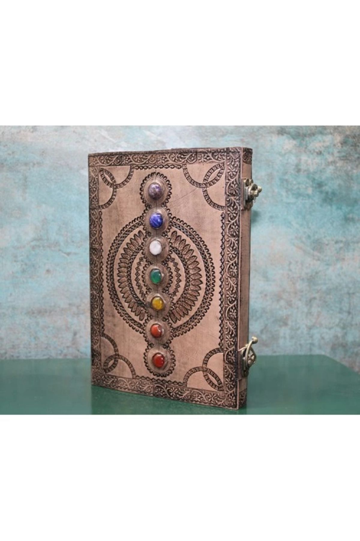 Butik Taşlı Deri Defter Model 13