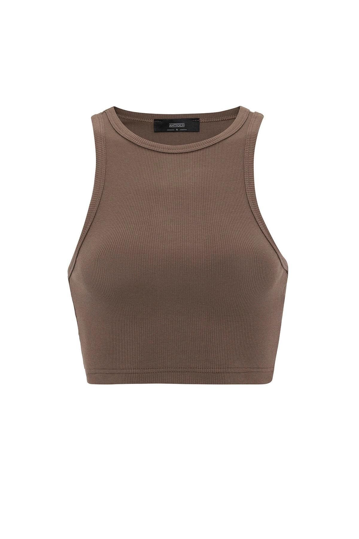 Antioch-Brown Women's Corded Crop Undershirt 8