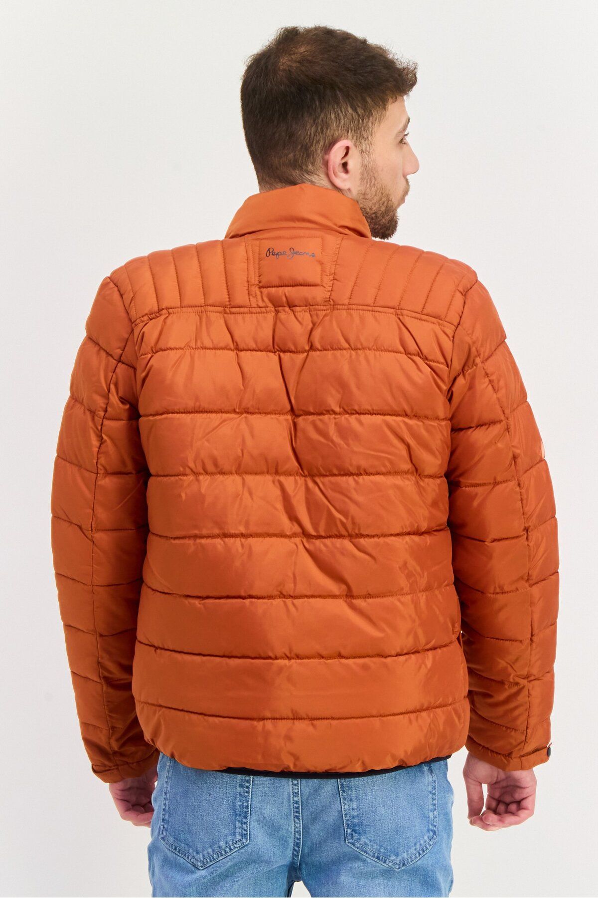 Pepe Jeans-Men Quilted Soft Shell Jacket, Rust 3