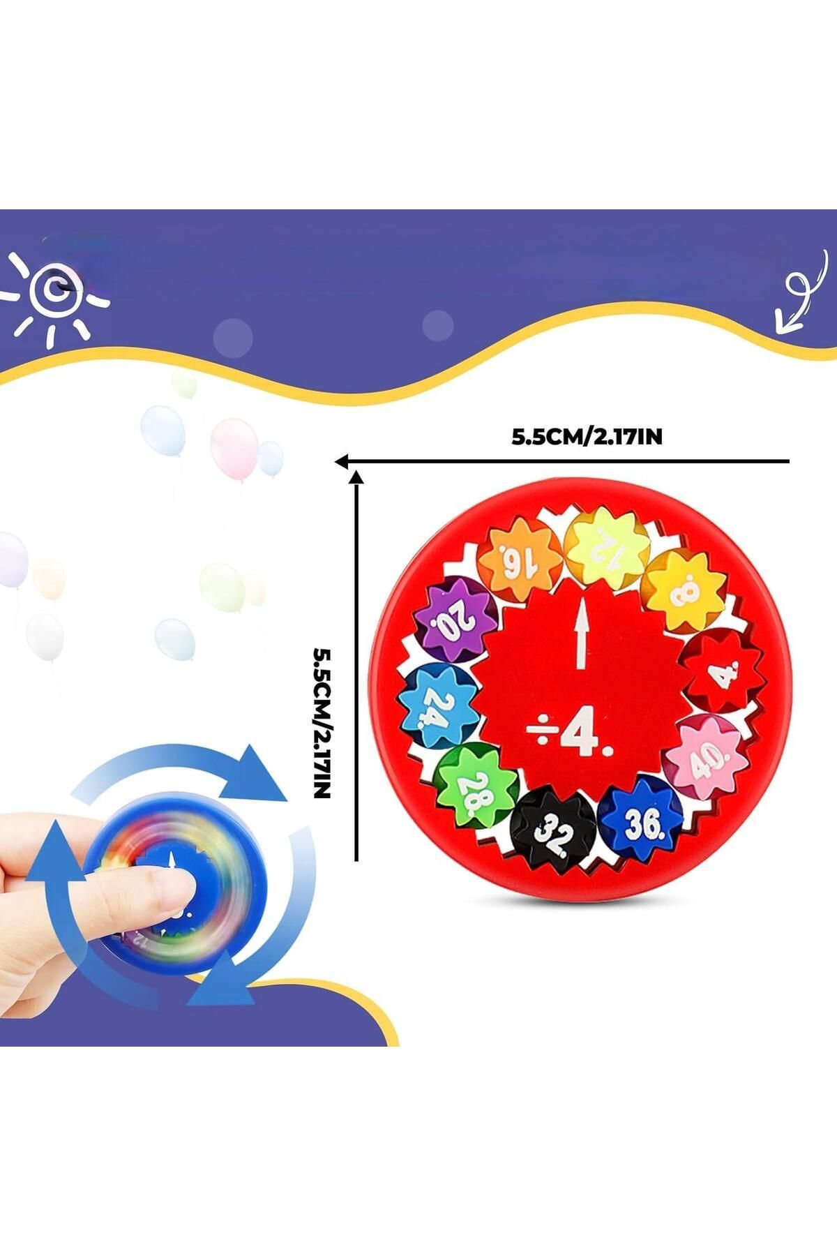 Hyd-24 Pcs Math Wheel Fidget Spinner Stress Wheel Four Process Learning Educational Toy 3